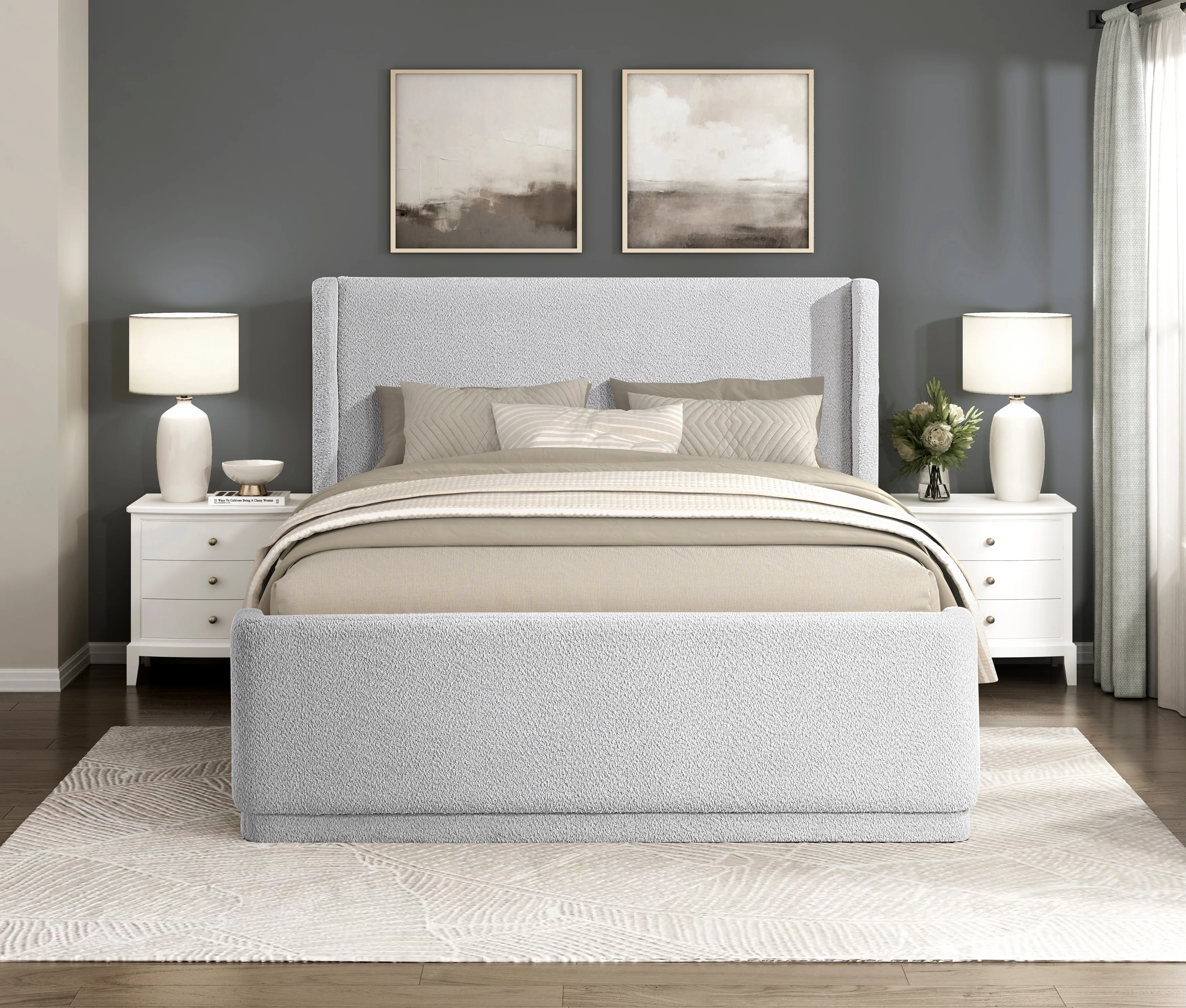 Carmel Queen Platform Bed Light Gray - Image 12