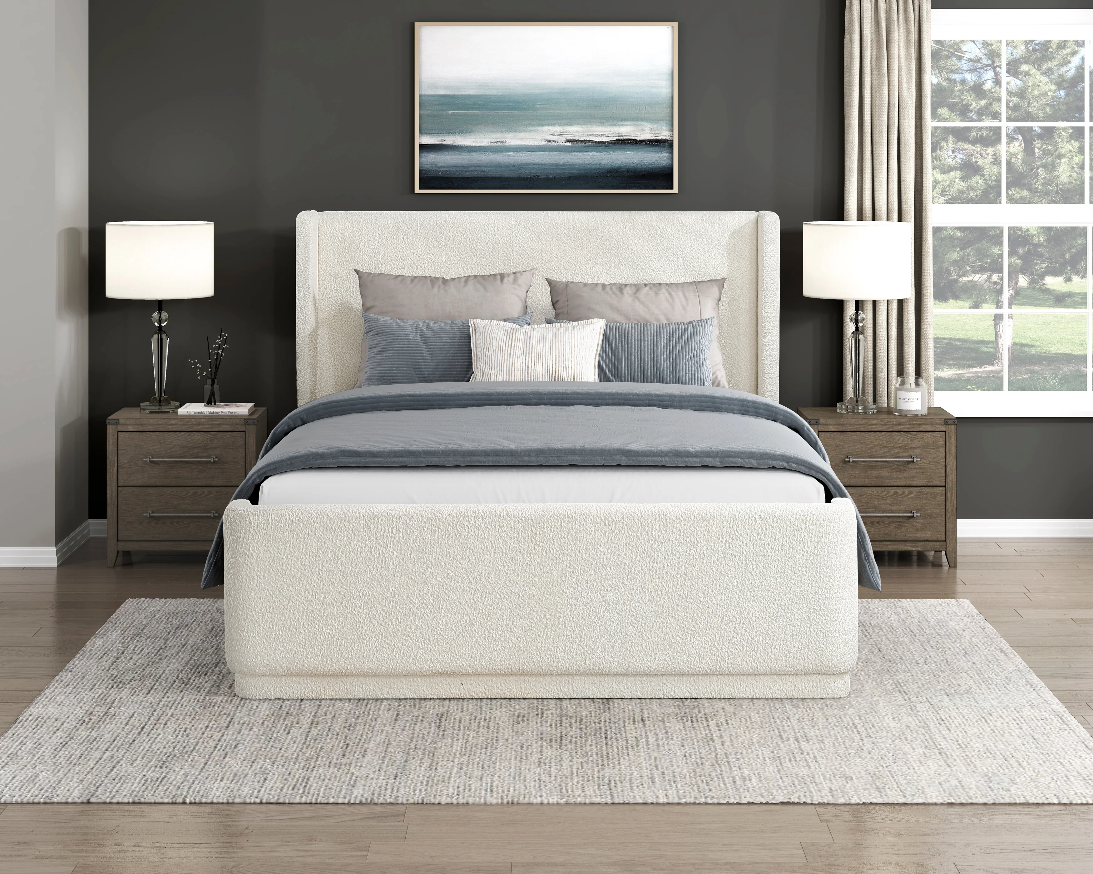 Carmel Queen Platform Bed Beige - Image 14