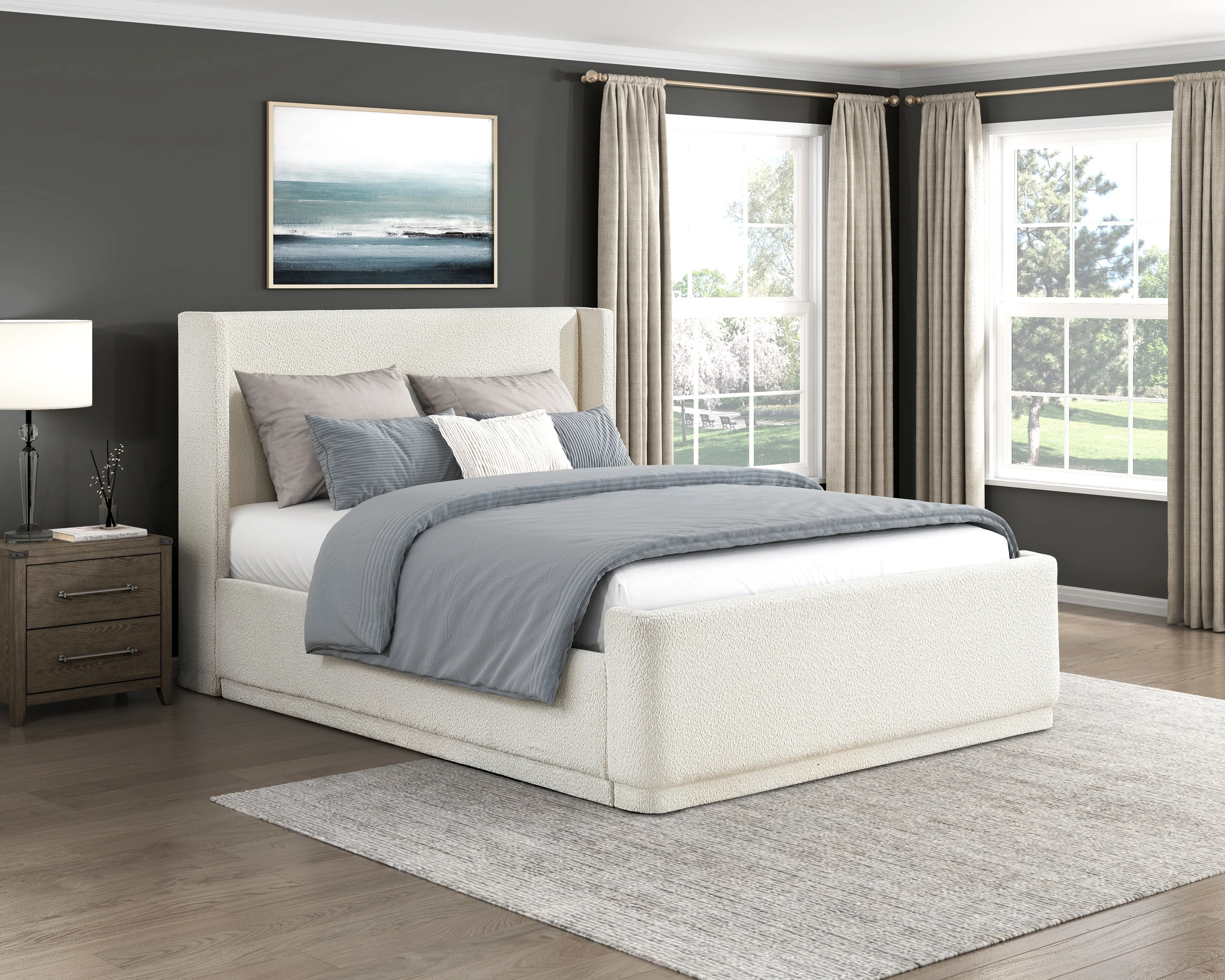 Carmel Queen Platform Bed Beige - Image 5