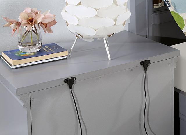 CASTLILE Night Stand w/ USB, Gray - Image 2