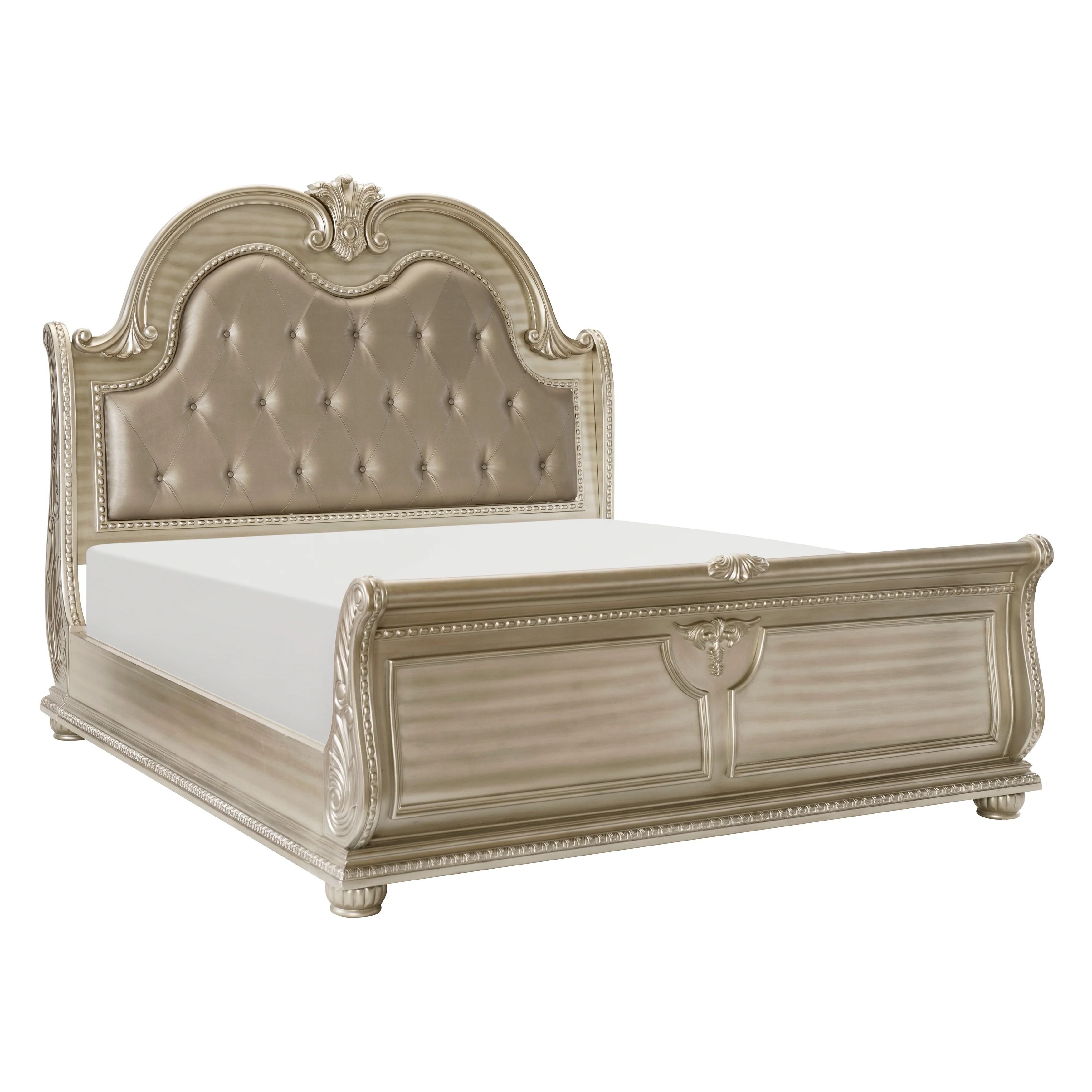 Cavalier 4 & 5 Piece Bed Set Cherry & Silver - Image 3