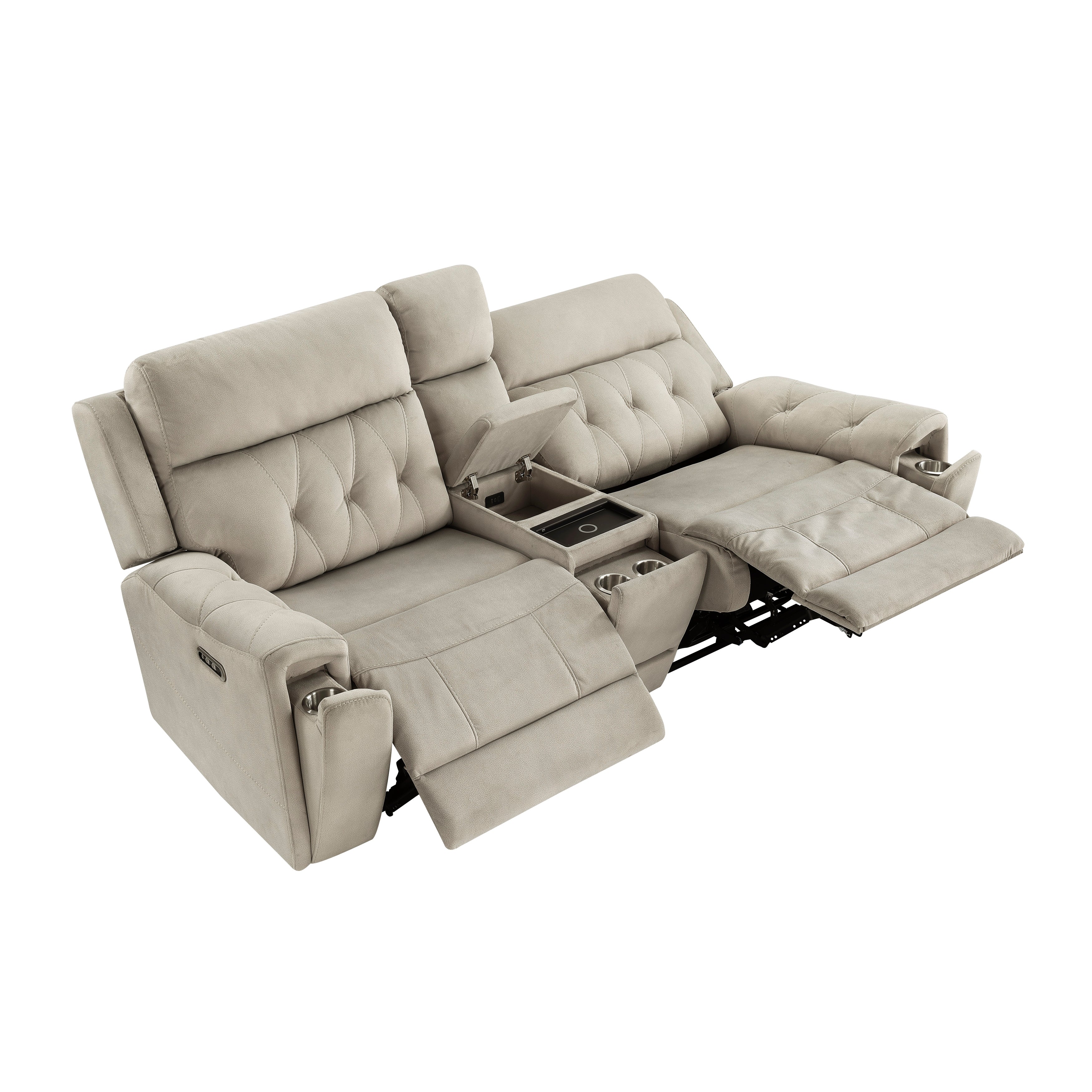 Celeste Power Double Reclining Love Seat With Center Console, Power Headrests, Hidden Arms Cup Holders, Charging Ports And Wireless Charger - Image 14