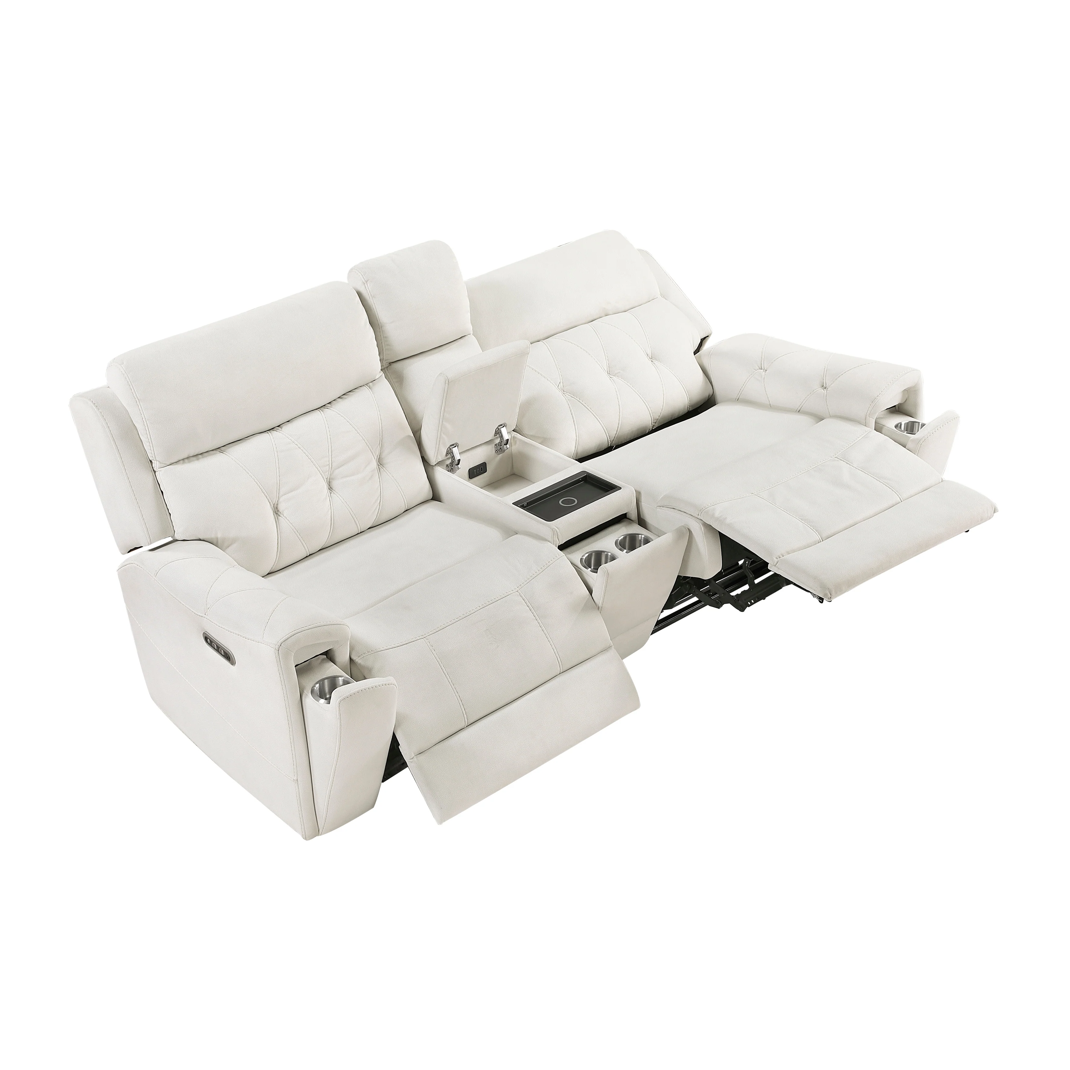 Celeste Power Double Reclining Love Seat With Center Console, Power Headrests, Hidden Arms Cup Holders, Charging Ports And Wireless Charger - Image 6