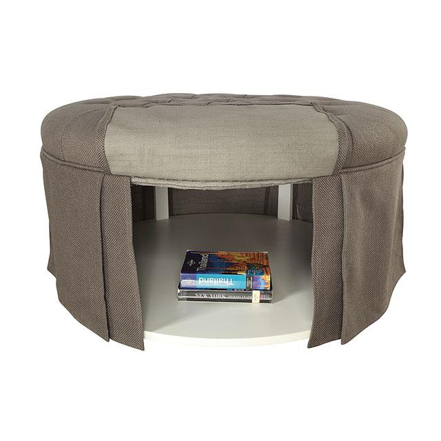 Claes Round Ottoman Gray - Image 2