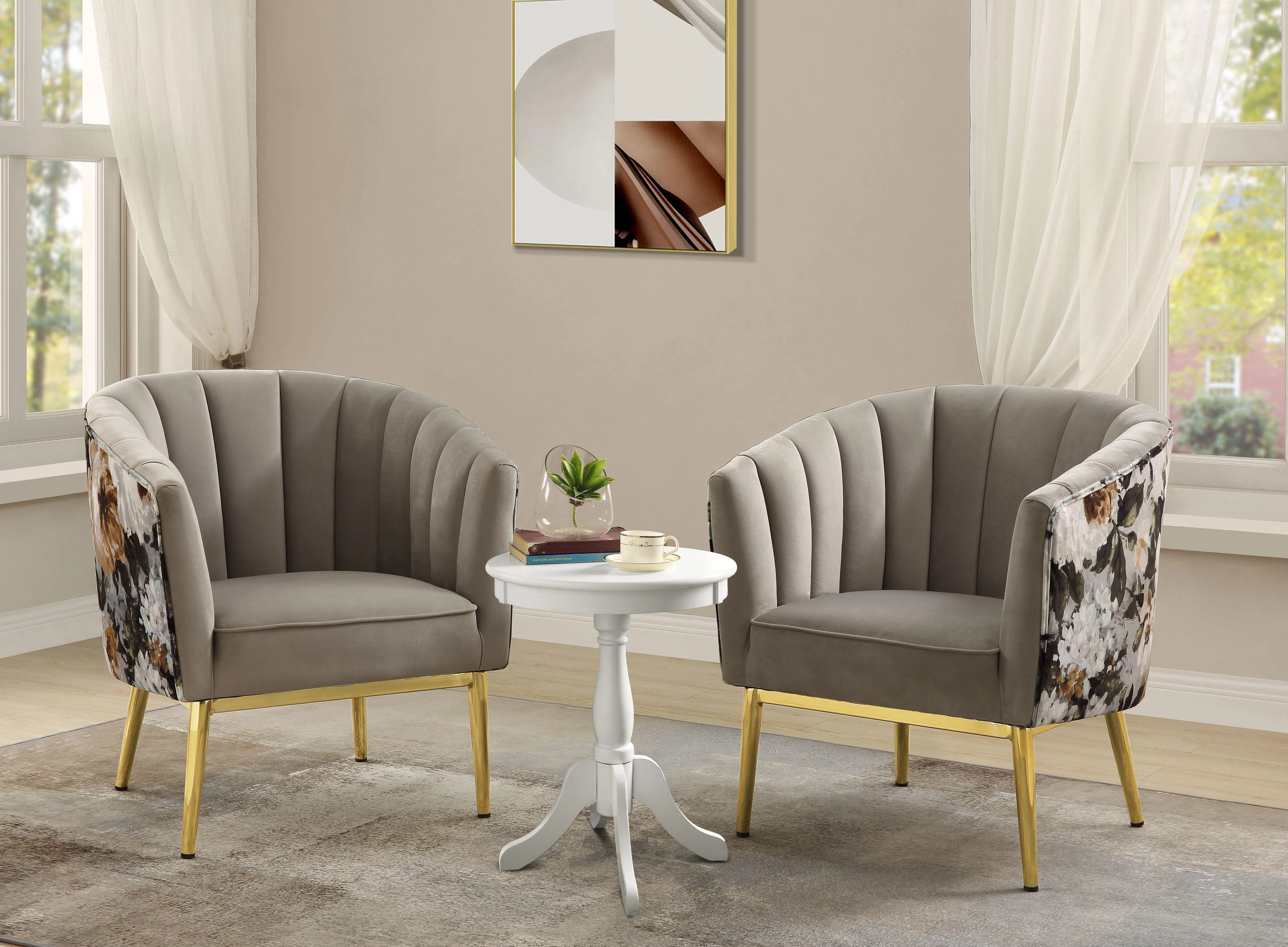 Colla Black Velvet & Gold Accent Chair