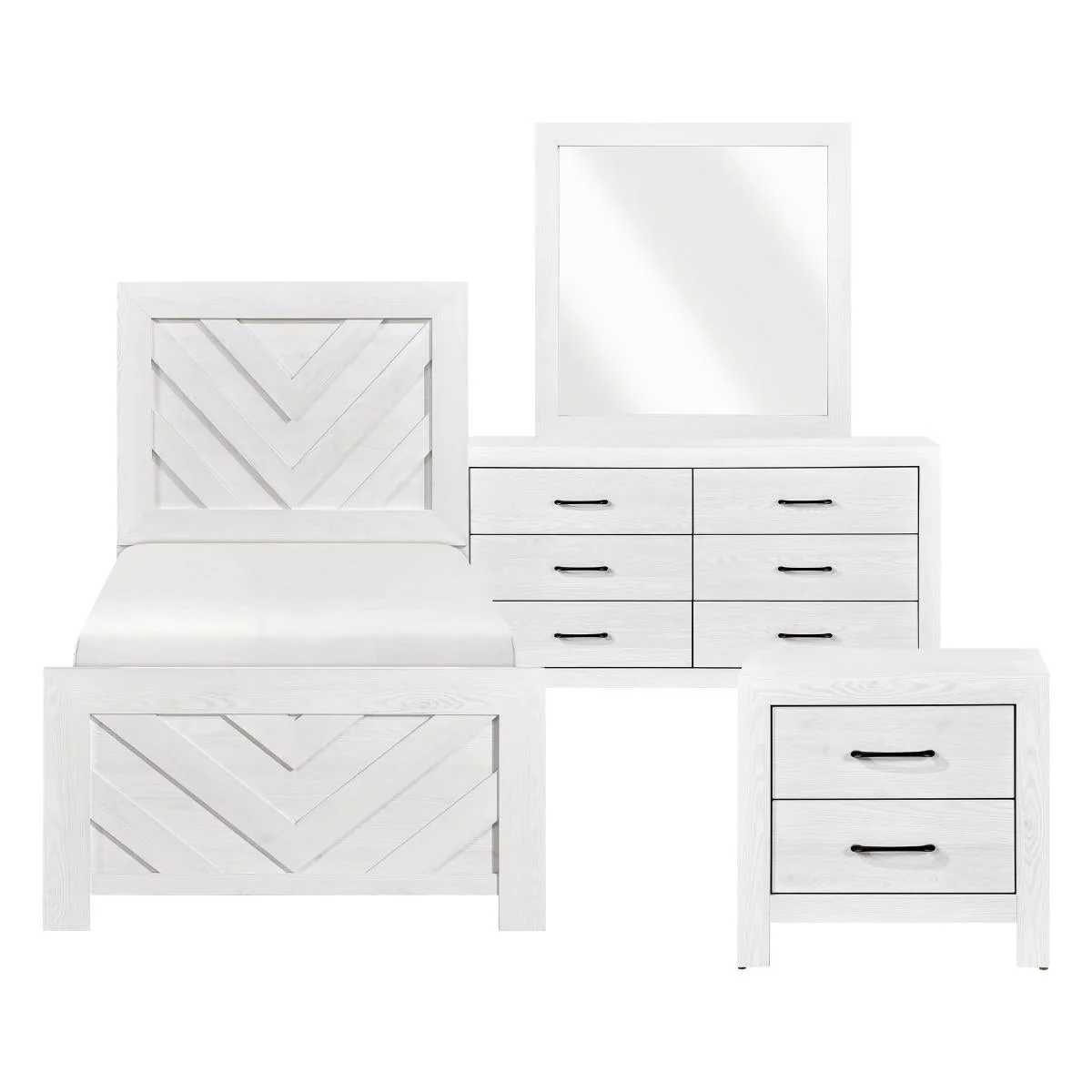 Corbin 4 & 5 Piece Bed Set White