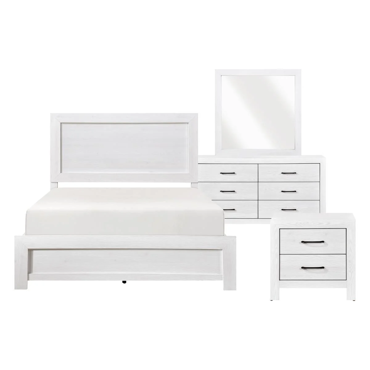Corbin Queen & Twin Bed Set White