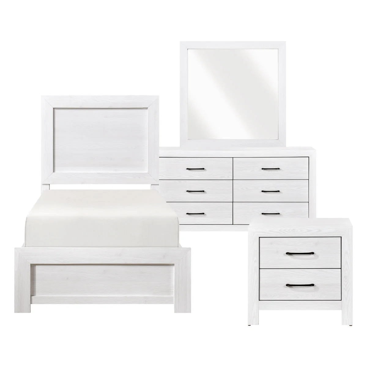 Corbin Queen & Twin Bed Set White - Image 16