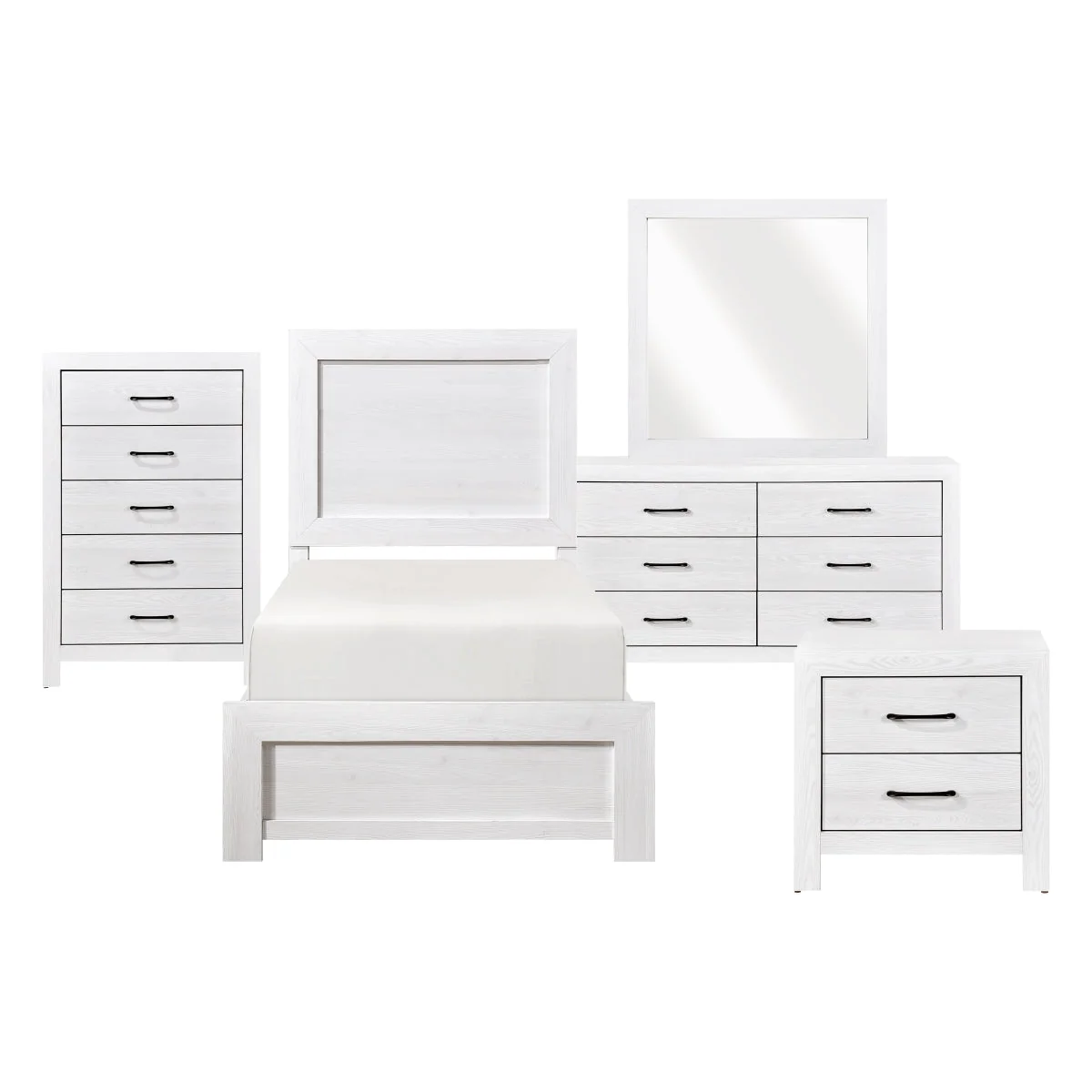 Corbin Queen & Twin Bed Set White - Image 19