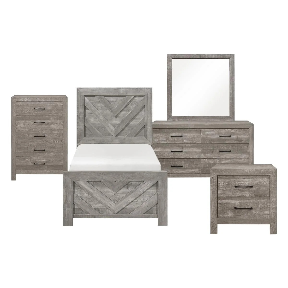 Corbin 4 & 5 PieceTwin Bed Set Gray - Image 9