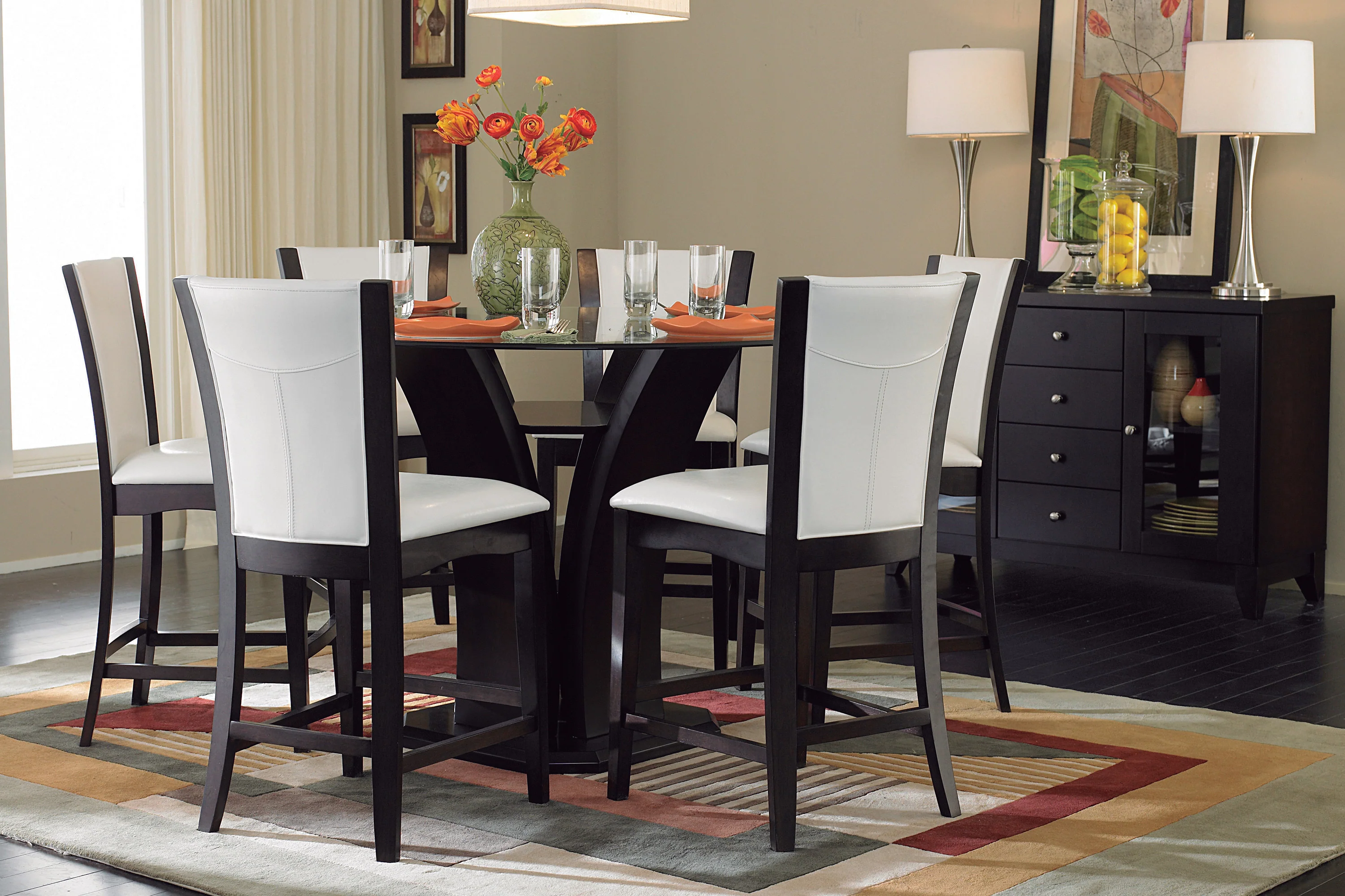 Daisy round Counter Height Table, Glass Top - Image 3