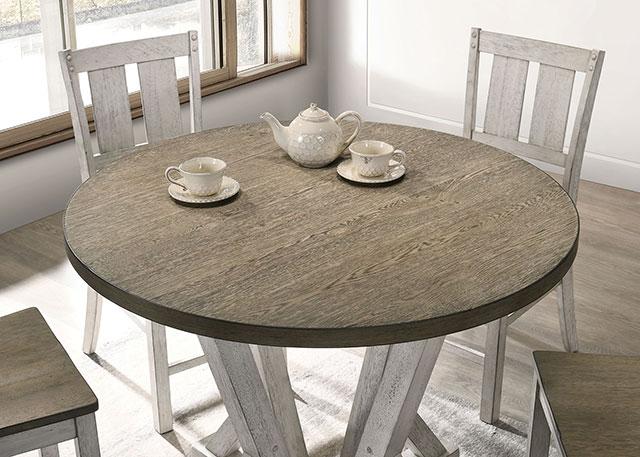 DAKOTA Counter Ht. Table, A. White/Ash Brown - Image 3