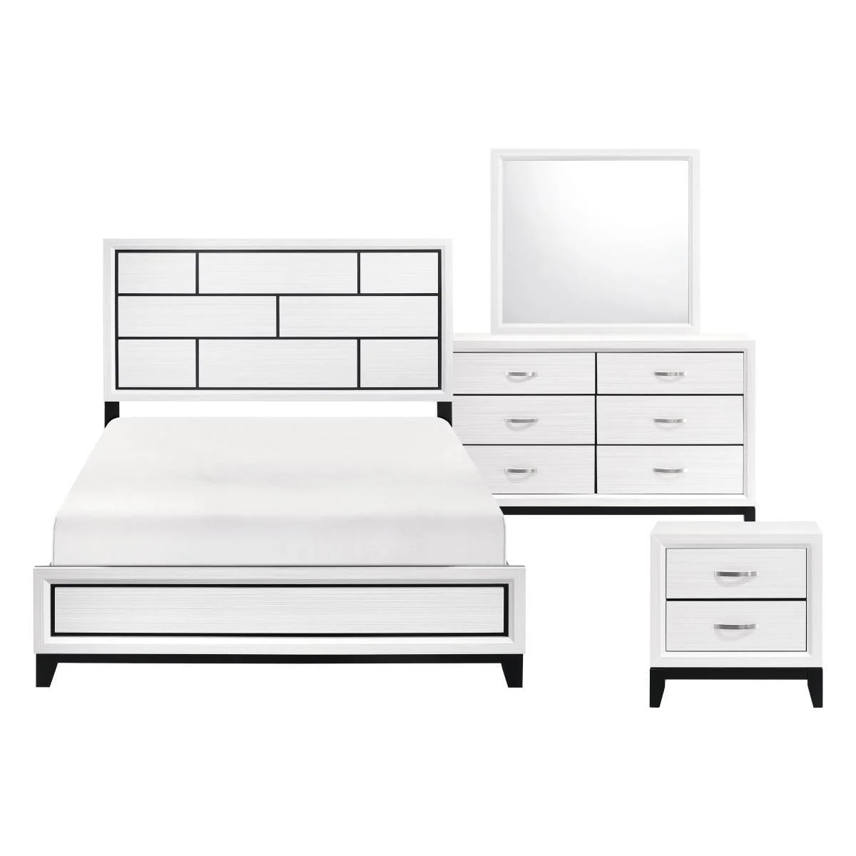 Davi 4 & 5 Piece Bed Set White