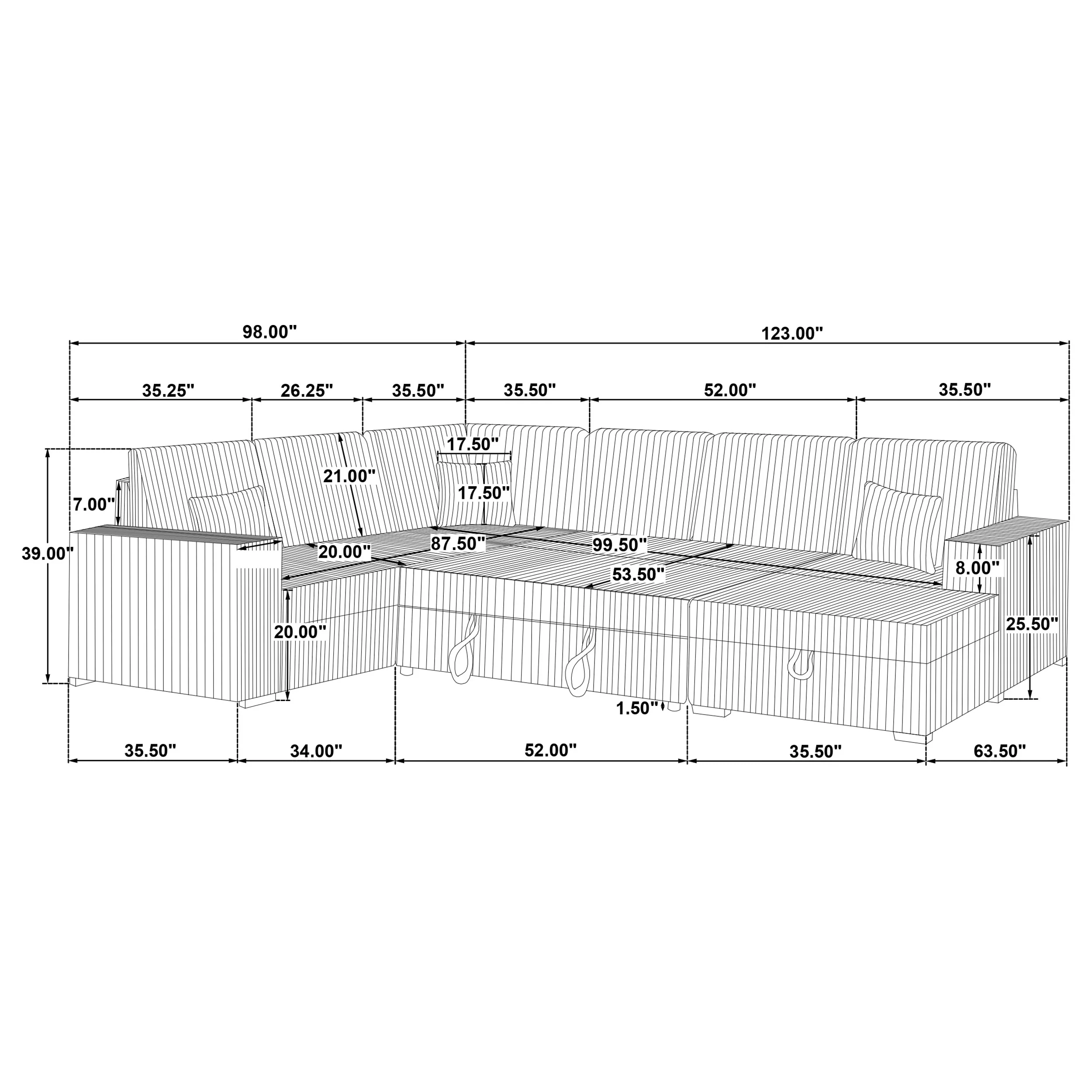 Devonshire Pull-Out Sleeper Sectional Sofa - Image 54