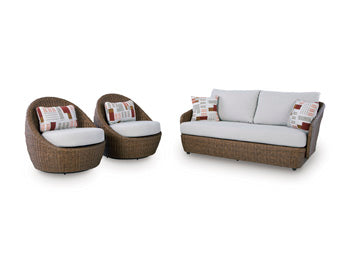 Double Point Outdoor Loveseat/2 Swivel Chairs (Set of 3) - Image 3