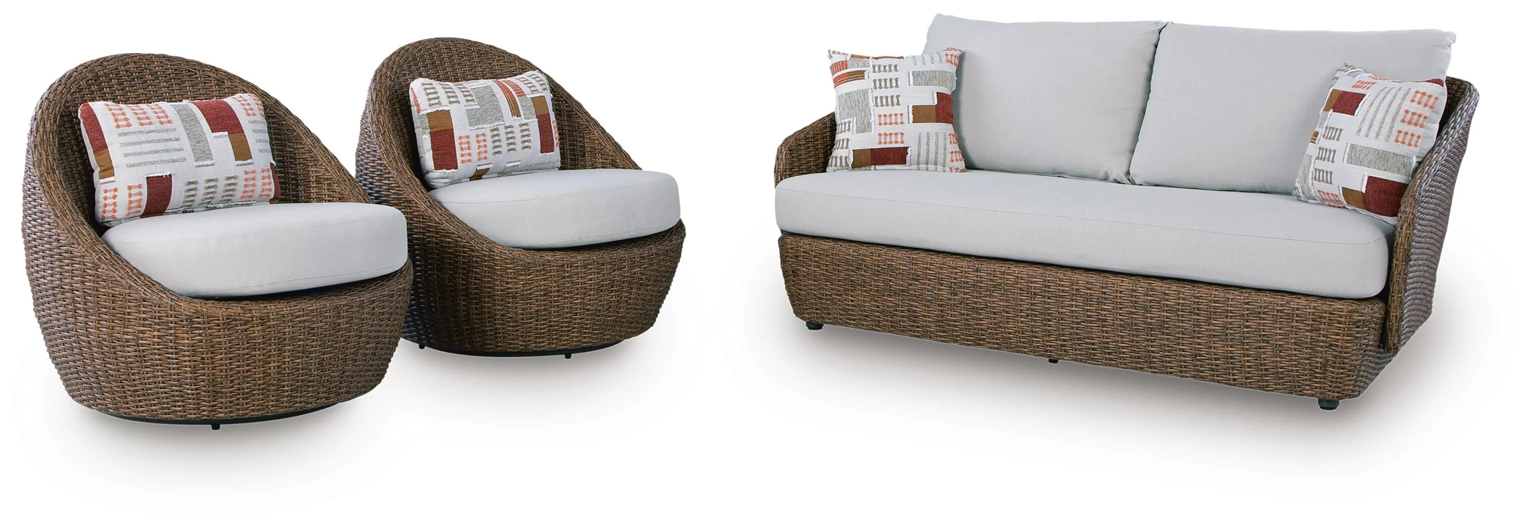Double Point Outdoor Loveseat/2 Swivel Chairs (Set of 3) - Image 5