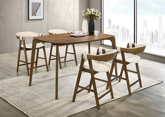 Ebikon 5 Pc Counter Ht Table Set Walnut - Image 2