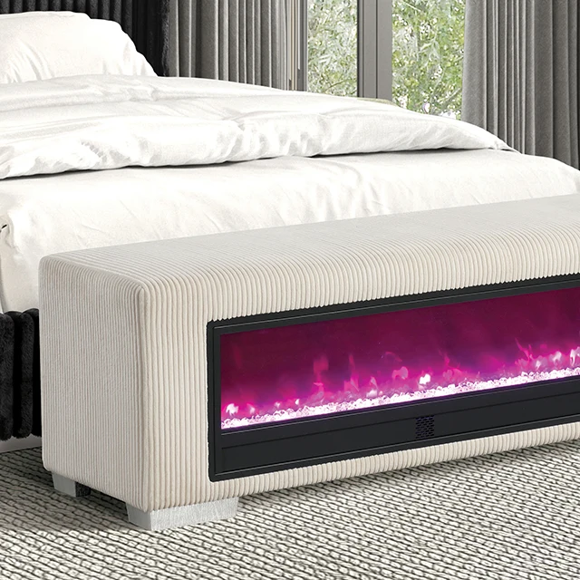 Elnath Bench w/ Visual Crystal Fireplace - Image 2
