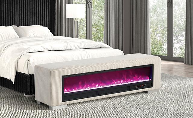 Elnath Bench w/ Visual Crystal Fireplace - Image 3