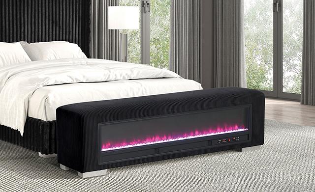 Elnath Bench w/ Visual Crystal Fireplace - Image 5