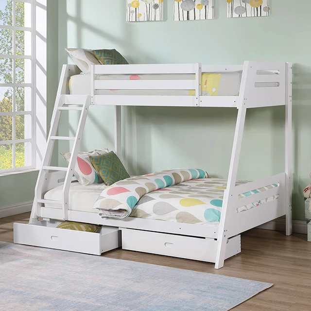 Emilee Twin/Full Bunk Bed White, Grey, Espresso, & Black - Image 2
