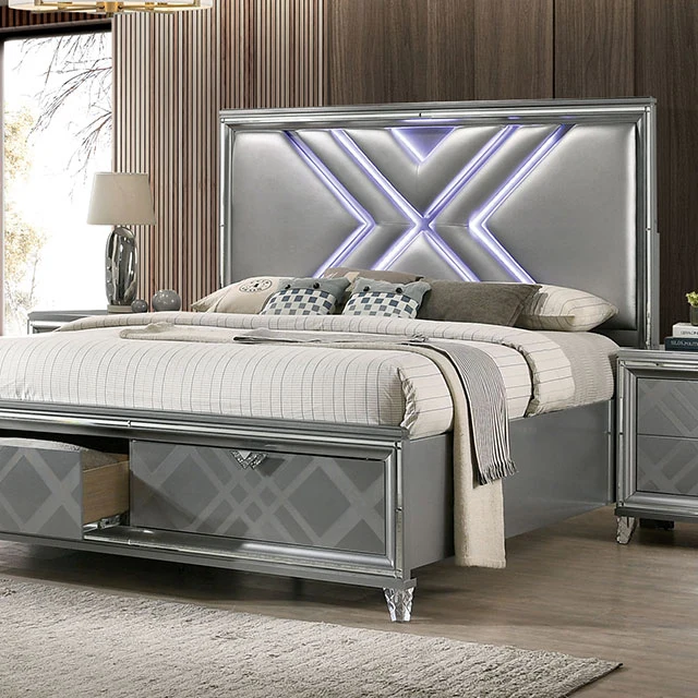 Emmeline 4 & 5 Piece Queen Bedroom Set Gray & White - Image 2