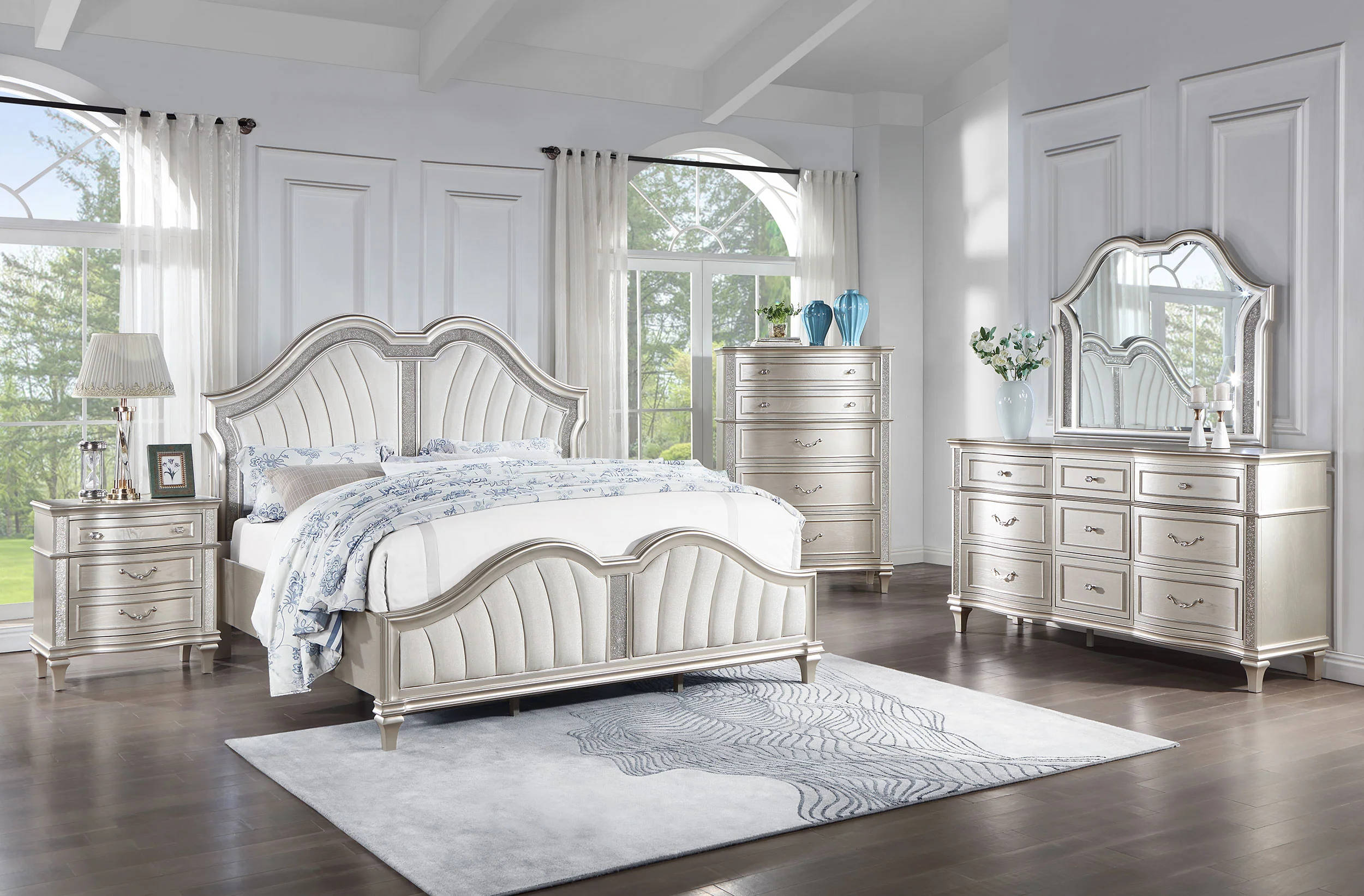 Evangeline Panel Bed with LED Lighting - Image 11