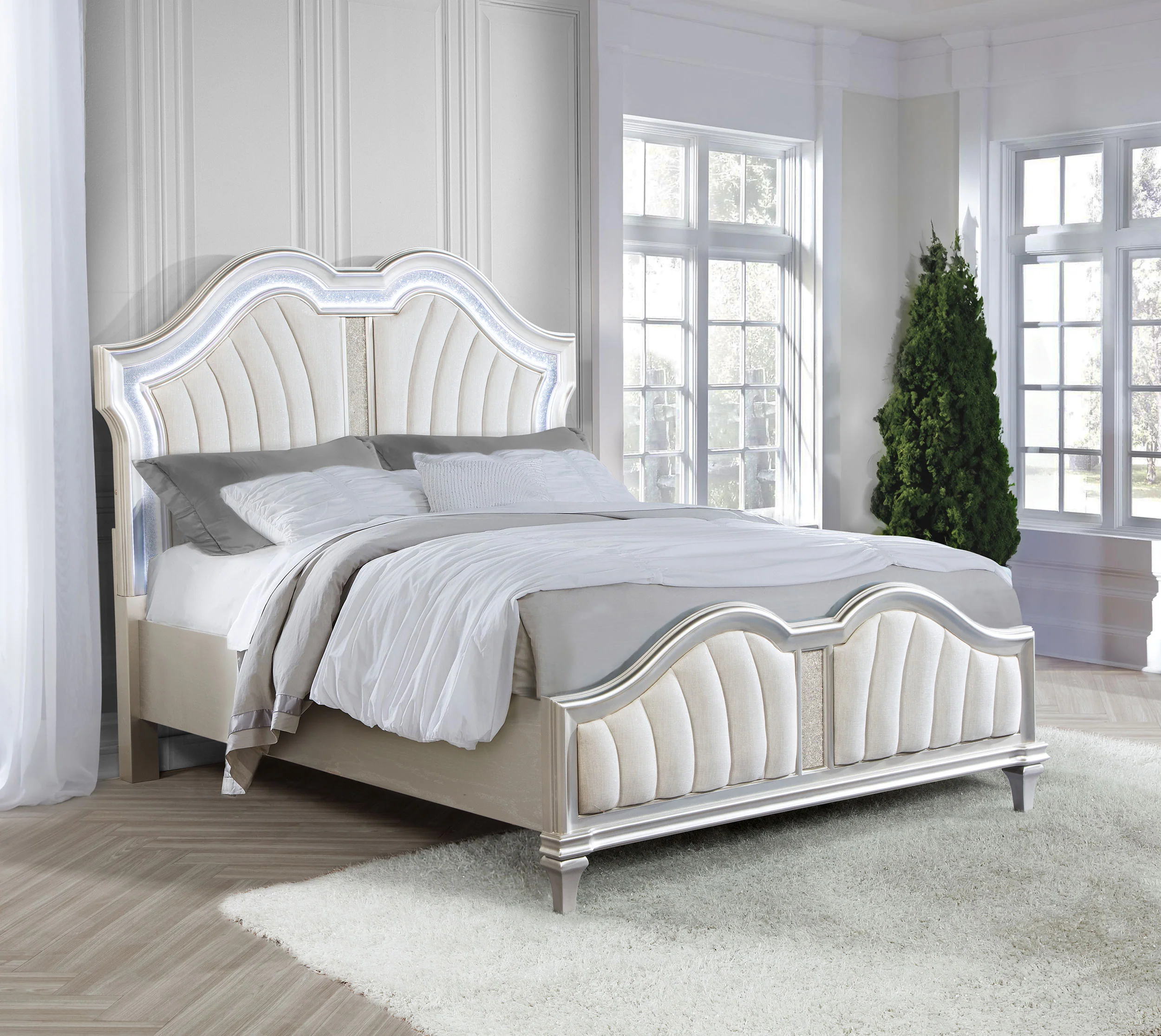 Evangeline Panel Bed with LED Lighting - Image 2