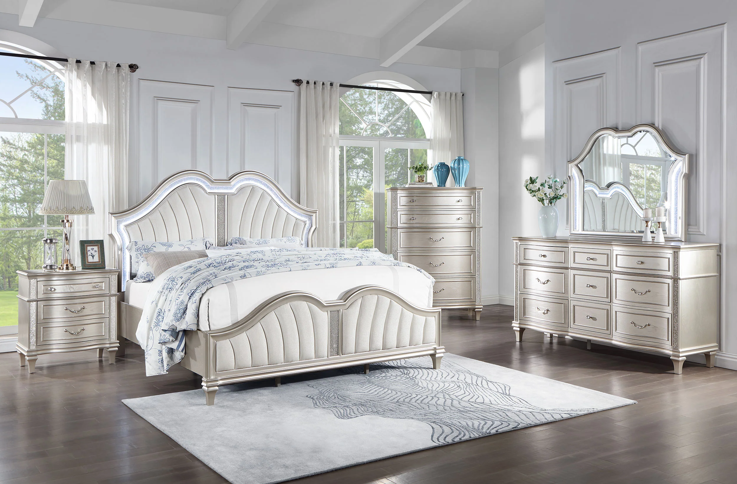 Evangeline Panel Bed with LED Lighting - Image 24