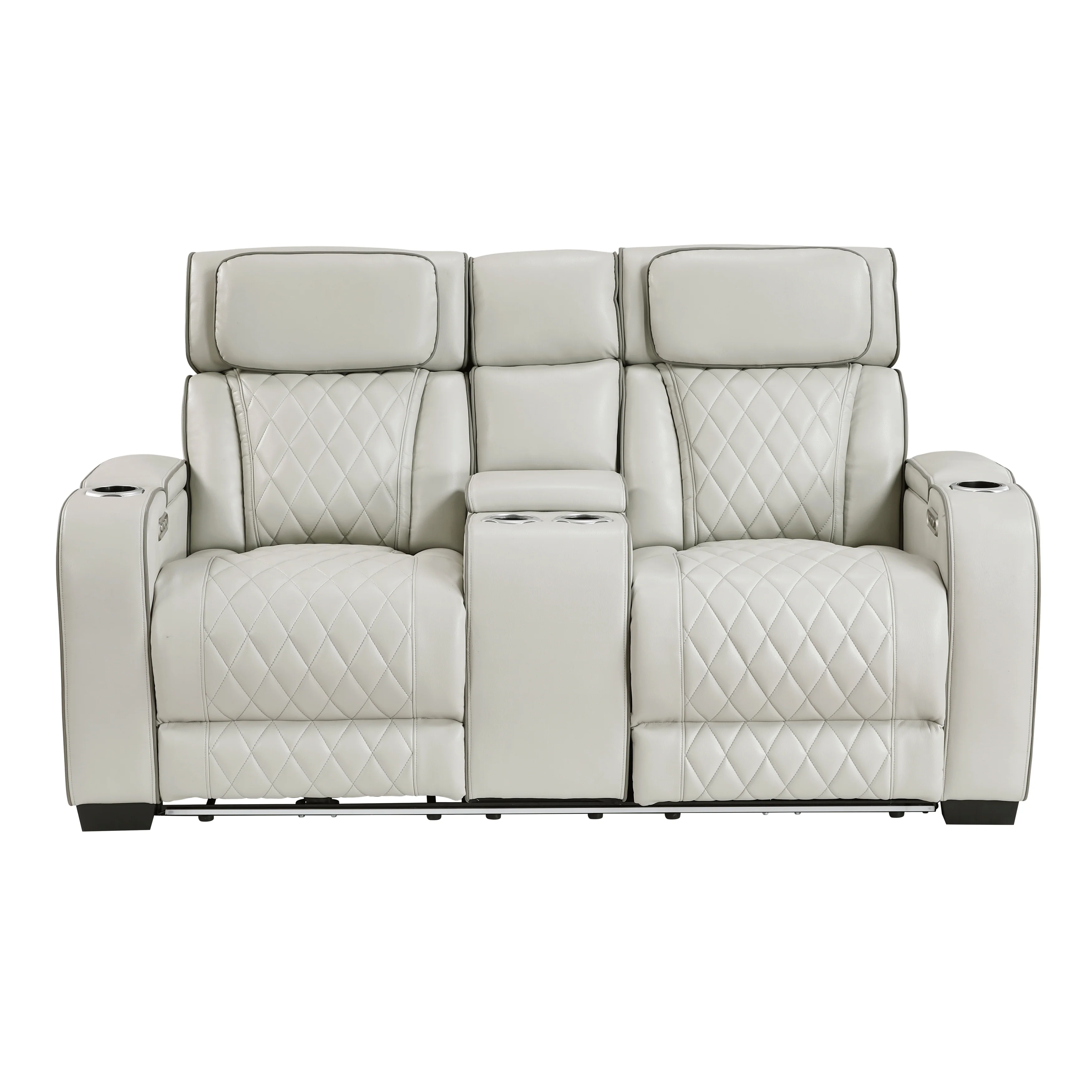 Fairway Power Double Reclining Love Seat With Center Console, Power Headrests, Storage Arms(top And Side), Cup Holders, Charging Ports And LED Lighting - Image 12