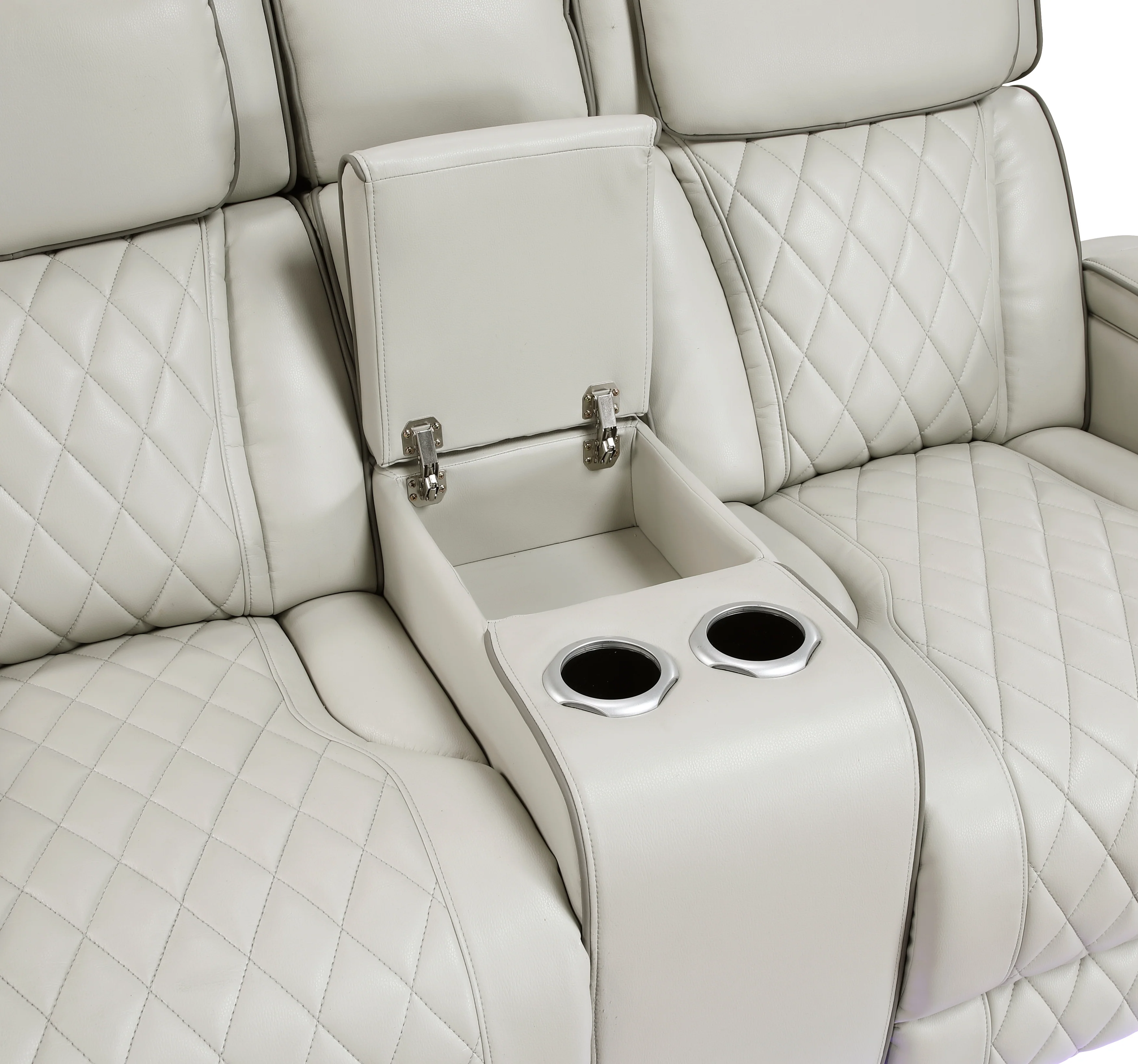 Fairway Power Double Reclining Love Seat With Center Console, Power Headrests, Storage Arms(top And Side), Cup Holders, Charging Ports And LED Lighting - Image 14