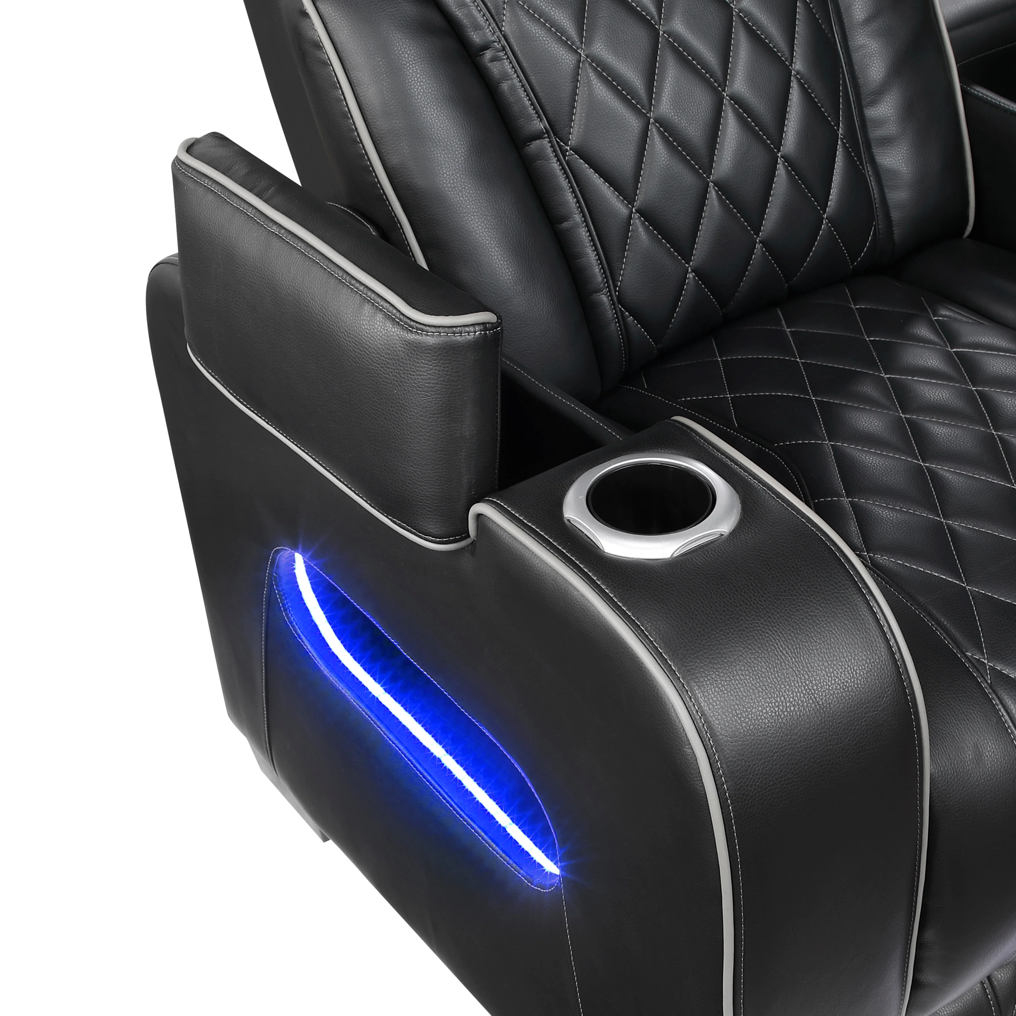 Fairway Power Double Reclining Love Seat With Center Console, Power Headrests, Storage Arms(top And Side), Cup Holders, Charging Ports And LED Lighting - Image 3