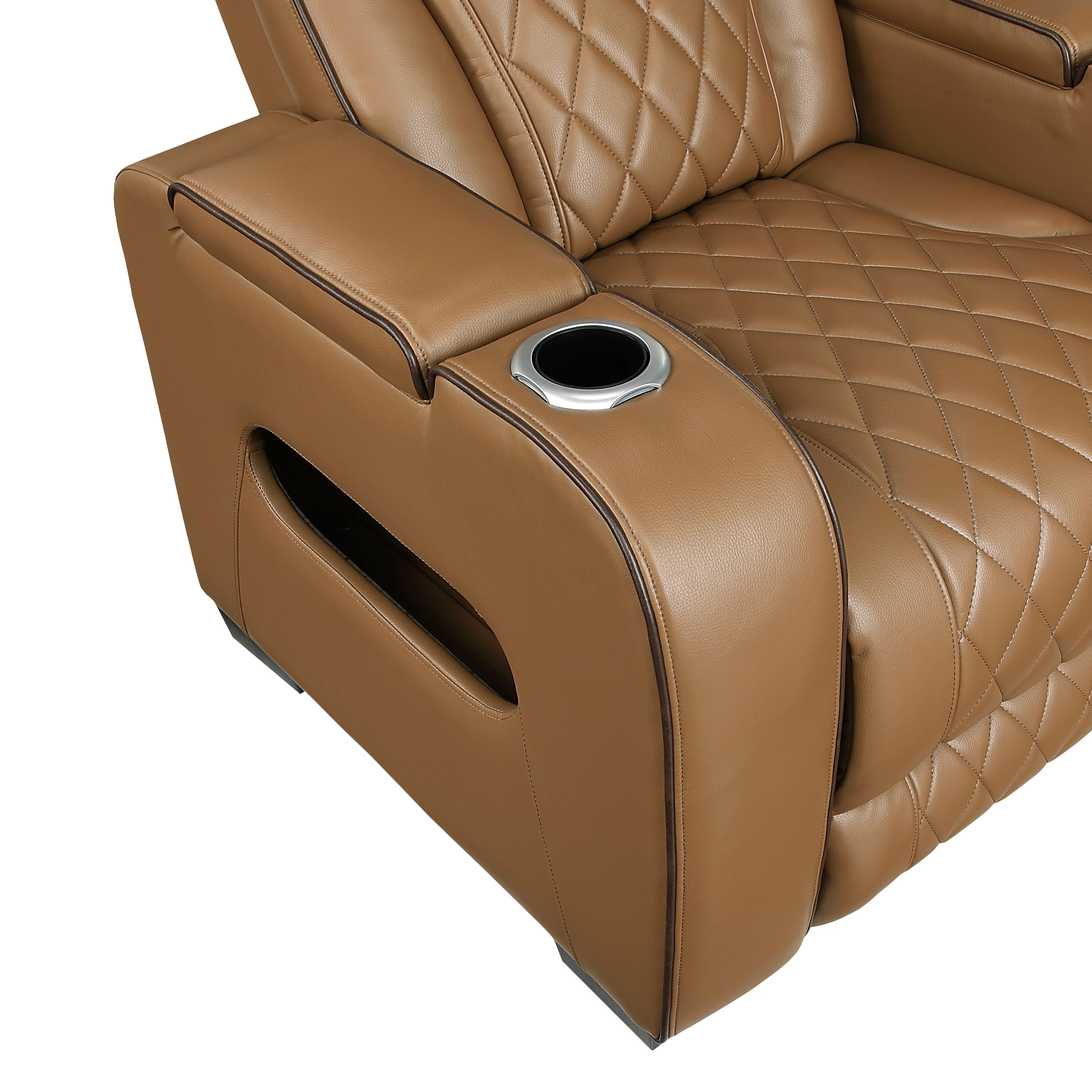 Fairway Power Double Reclining Love Seat With Center Console, Power Headrests, Storage Arms(top And Side), Cup Holders, Charging Ports And LED Lighting - Image 5