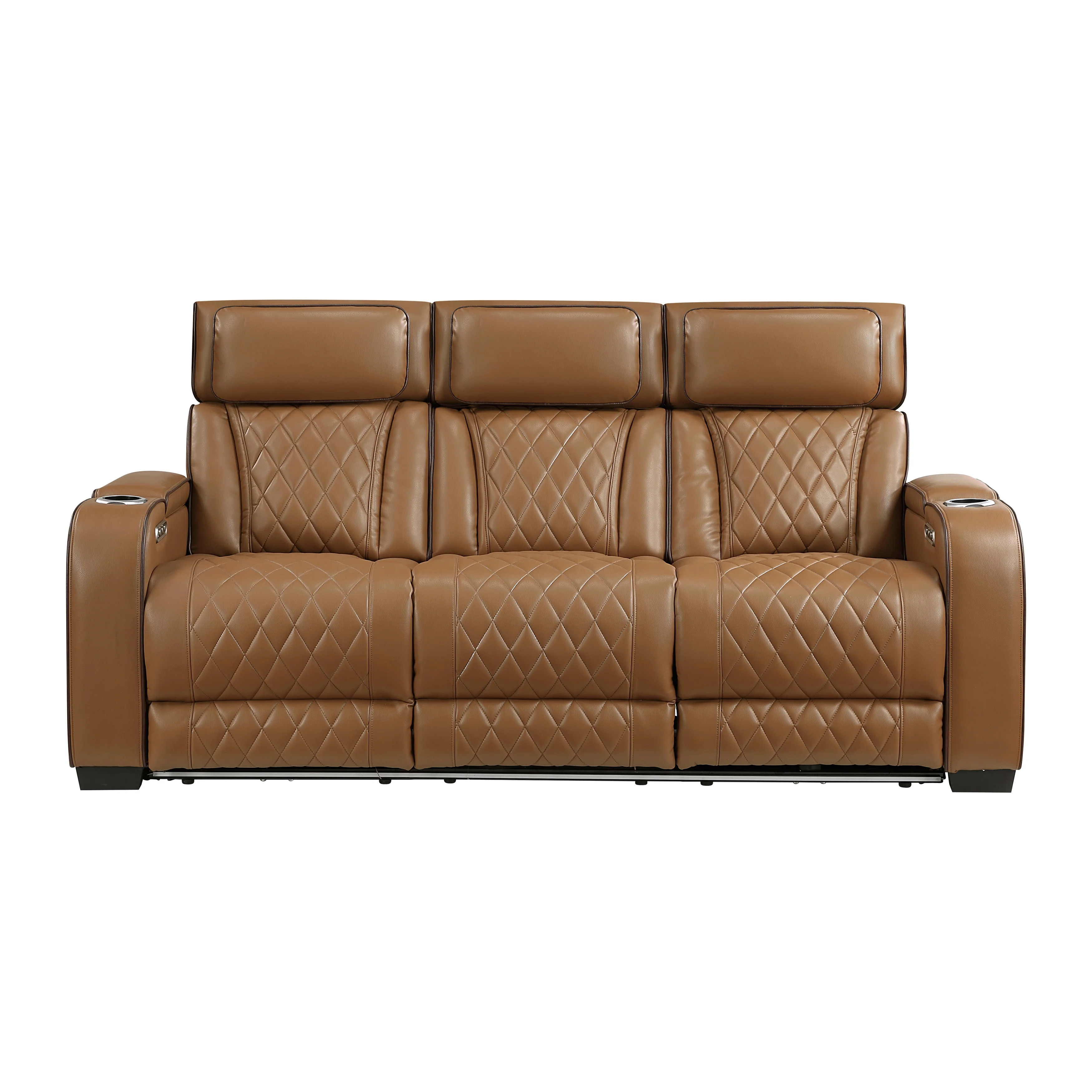 Fairway Power Double Reclining Sofa With Center Drop-down Cup Holders, Power Headrests, Storage Arms(top And Side), Cup Holders And Reading Lights, Two Wireless Chargers, Charging Ports And LED Lighting - Image 7