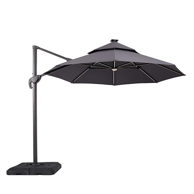 Fera 10 Ft Round Umbrella w/ LED Bulb + 37" Large Base - Image 2