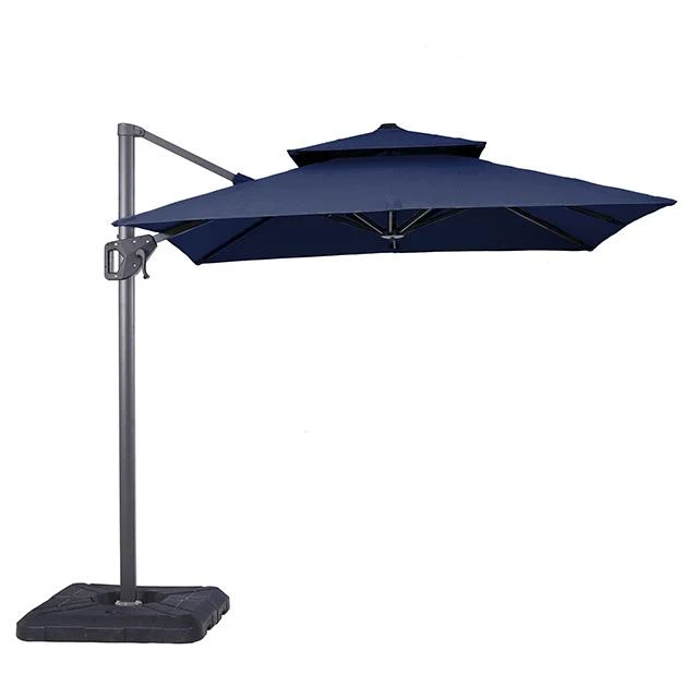 Fida 8 Ft Square Umbrella w/ Double Top + 37" Large Base - Image 15