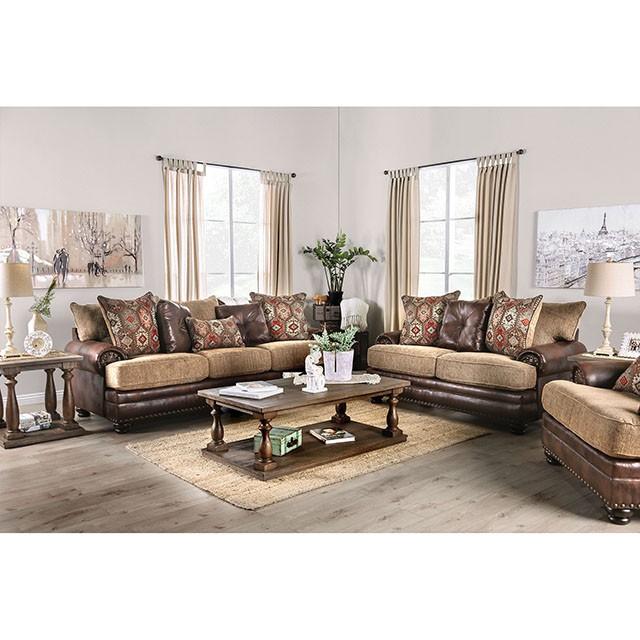 Fletcher Brown/Tan Love Seat - Image 2