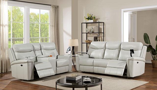 FLORINE Power Loveseat, Light Gray - Image 2