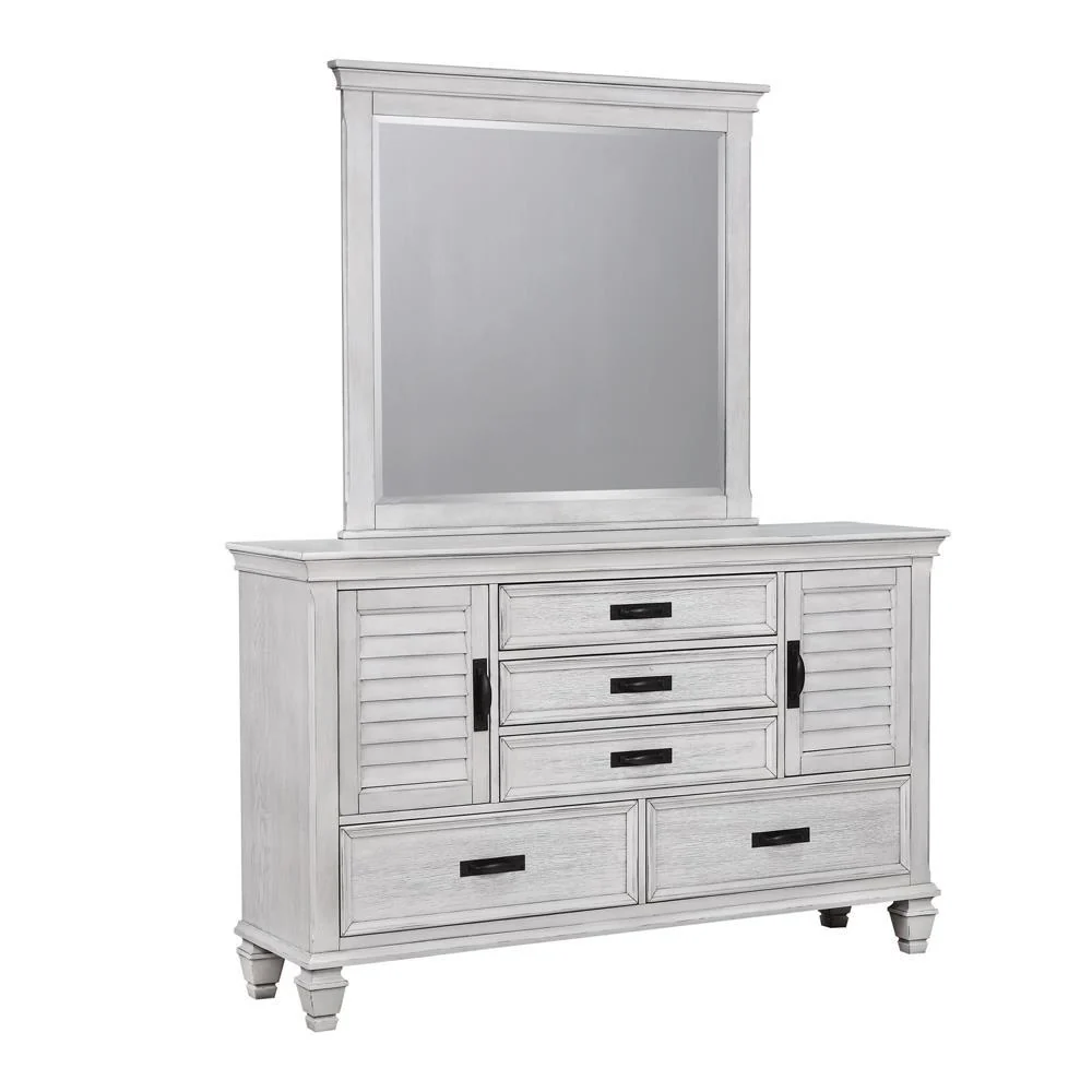 Franco Rectangular Dresser Mirror Antique White - Image 2