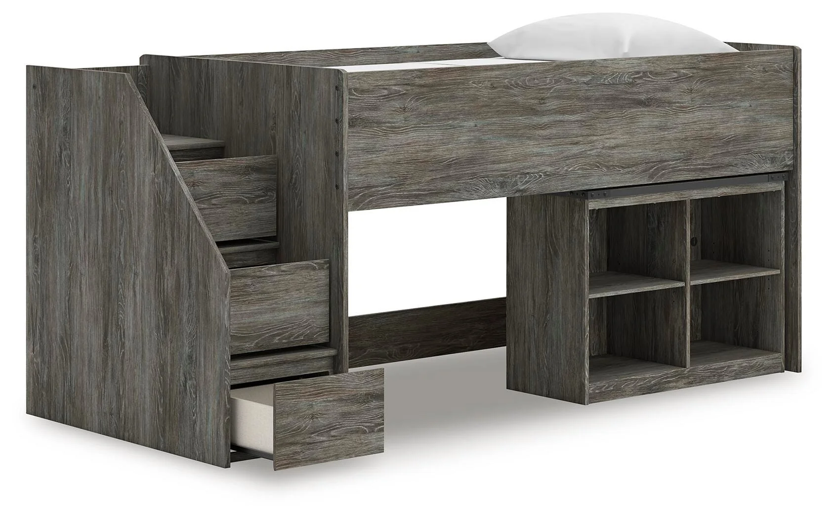 Frandern Loft Bed with Bookcase Storage - Image 9