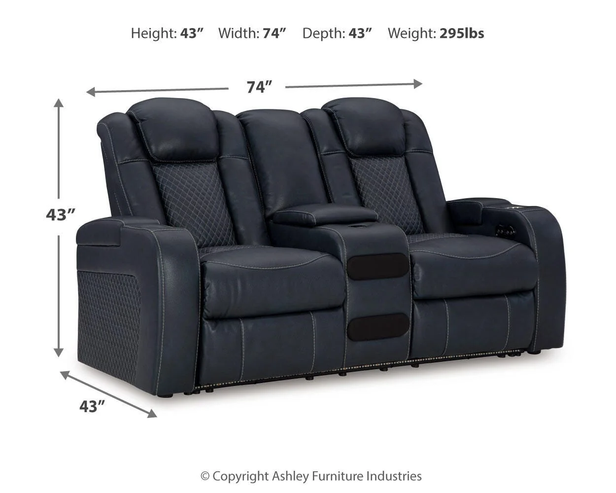 Fyne-Dyme Power Reclining Loveseat with Console - Image 23