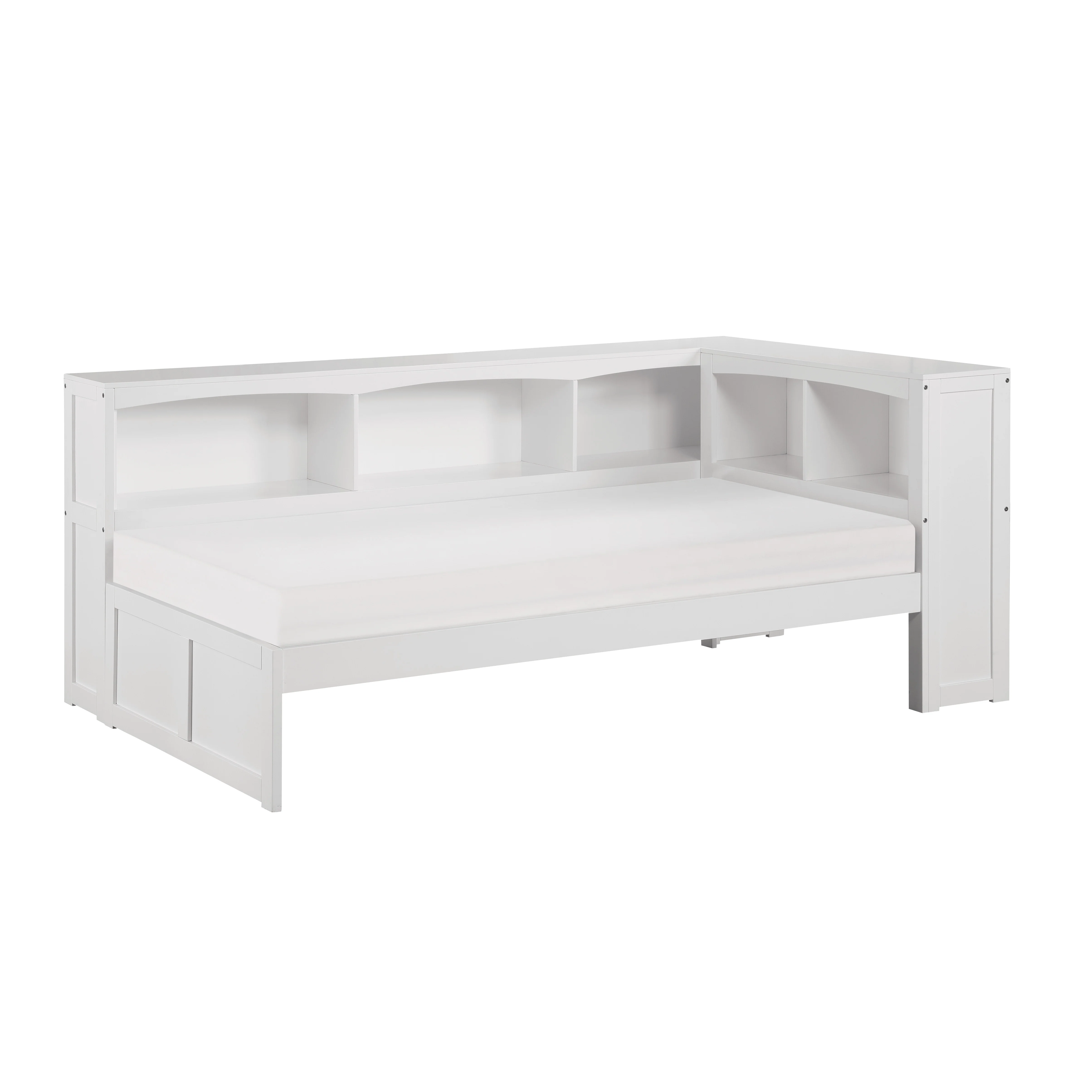 Galen Twin Bookcase Corner Platform Bed
