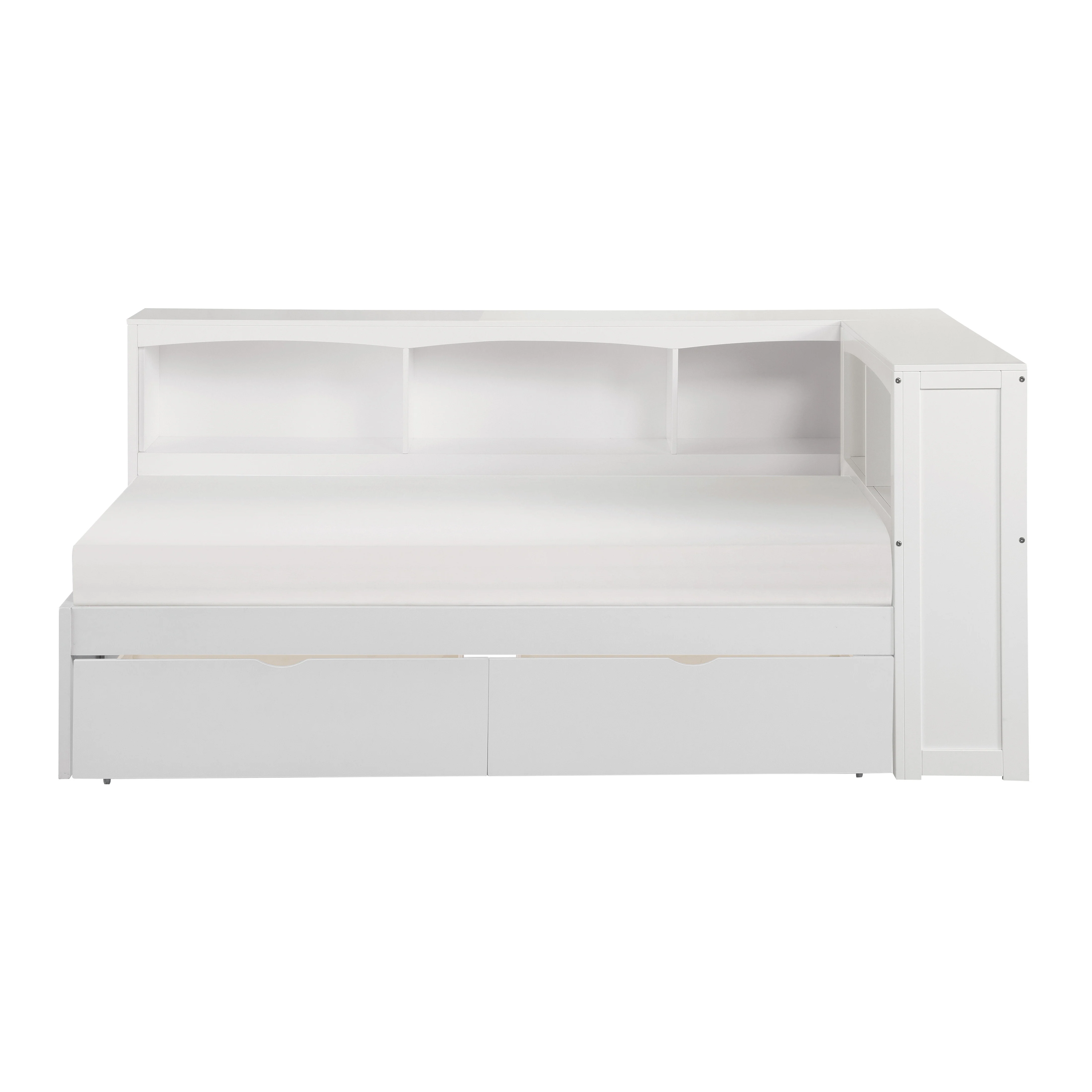 Galen Twin Bookcase Corner Platform Bed With Storage Boxes - Image 2