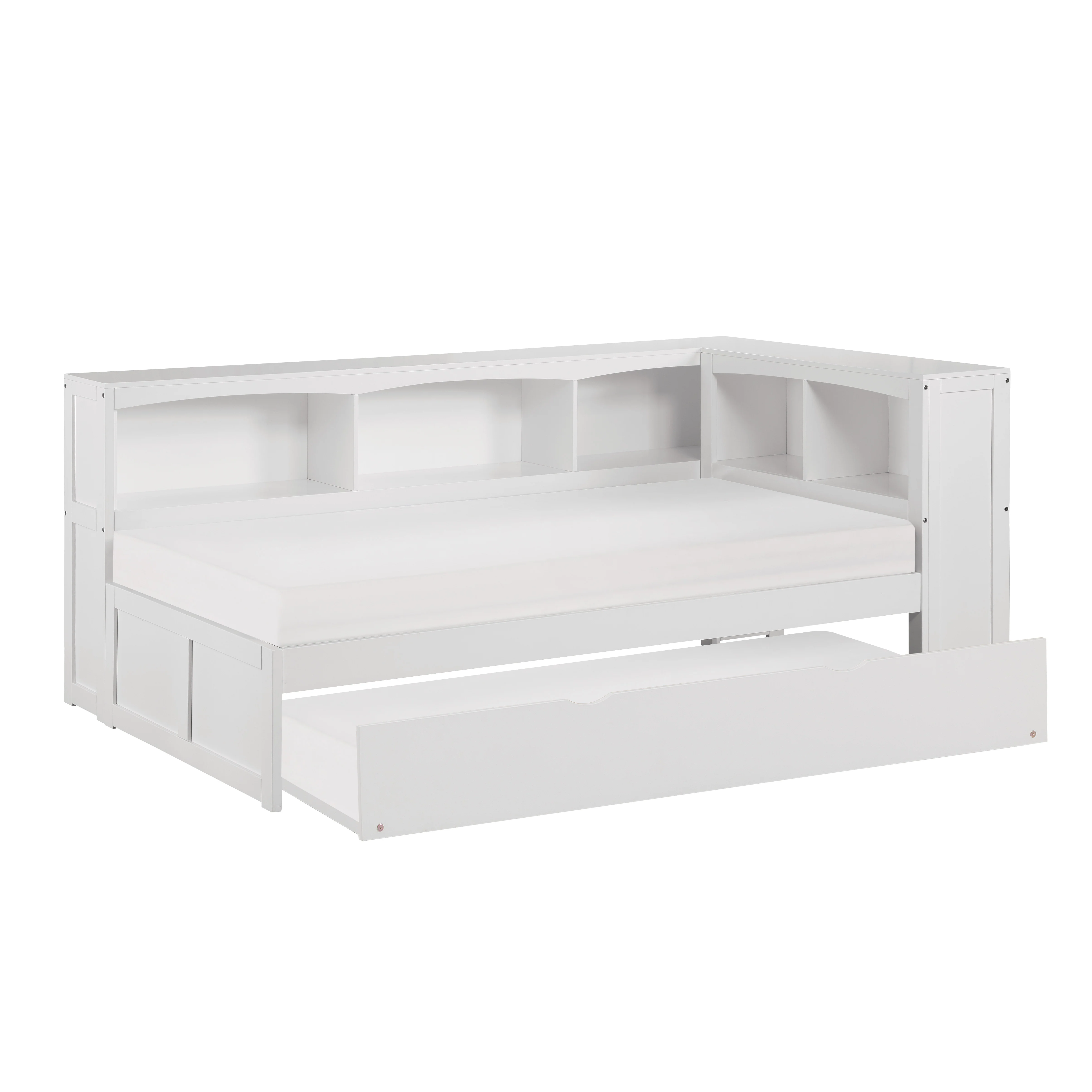 Galen Twin Bookcase Corner Platform Bed With Twin Trundle - Image 3