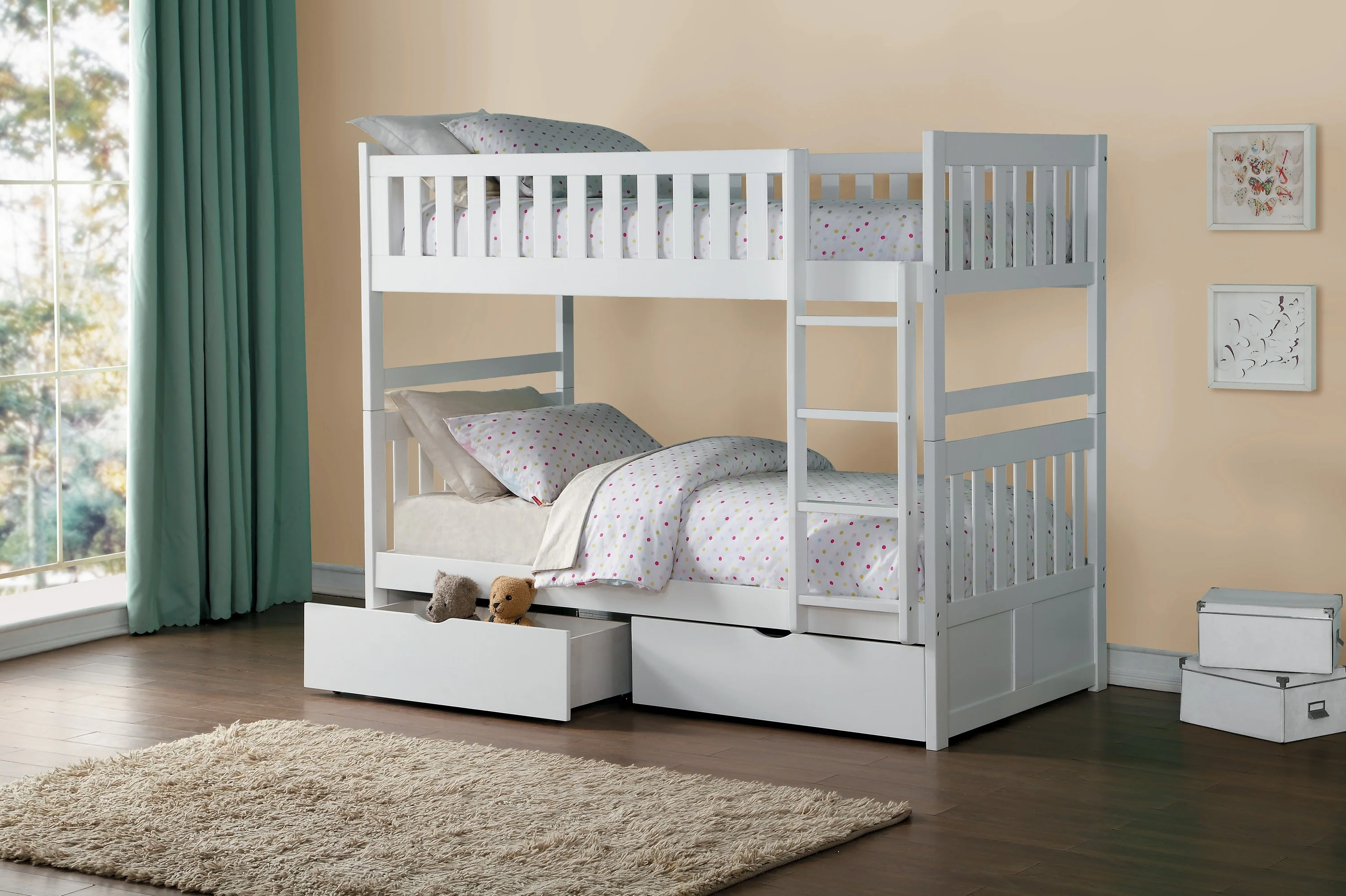 Galen Twin/Twin Bunk Bed With Storage Boxes - Image 2