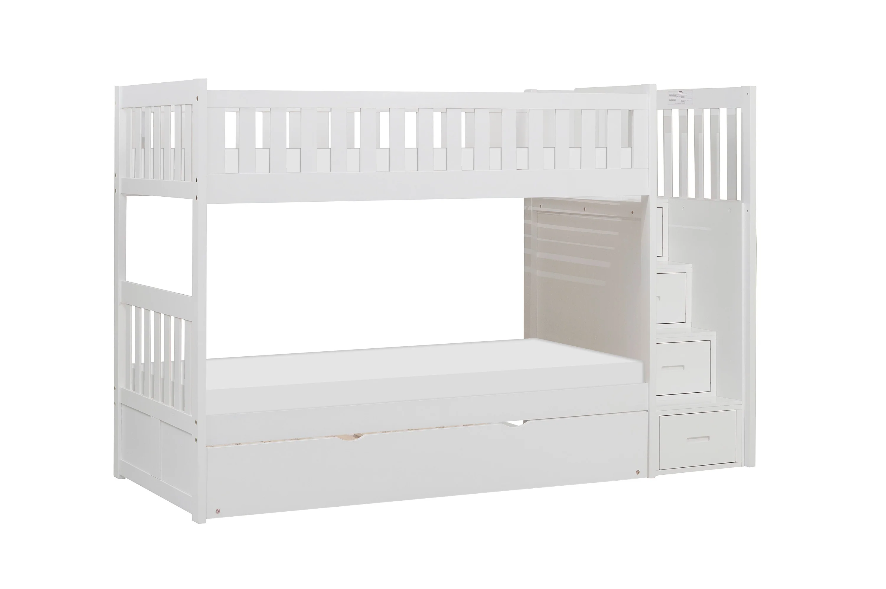 Galen Twin/Twin Step Bunk Bed With Twin Trundle