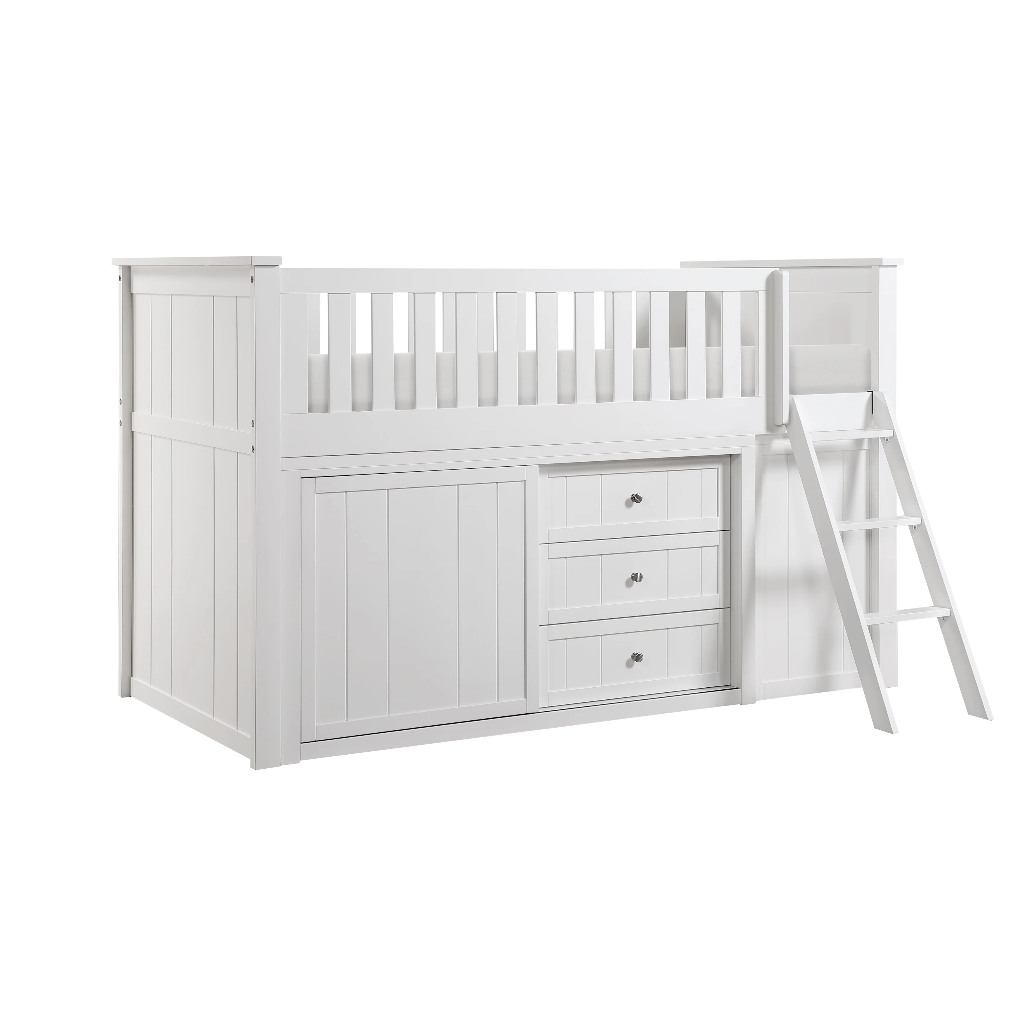 Galen Low Loft Bunk With Bookcase And 2 Dressers