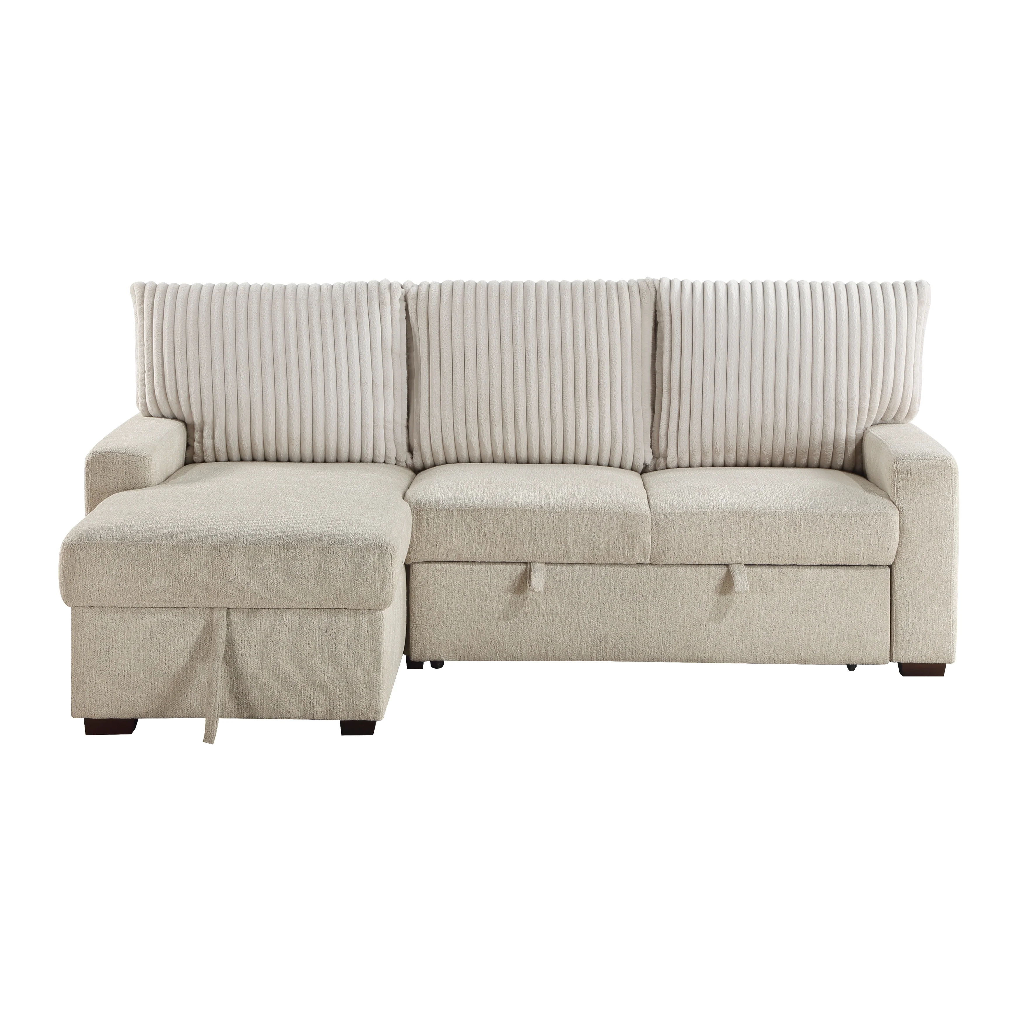 Gallatin 2-piece Sectional With Left Chaise And Drop-down Cup Holders, Storage Pouch, Pull-out Bed And Hidden Storage