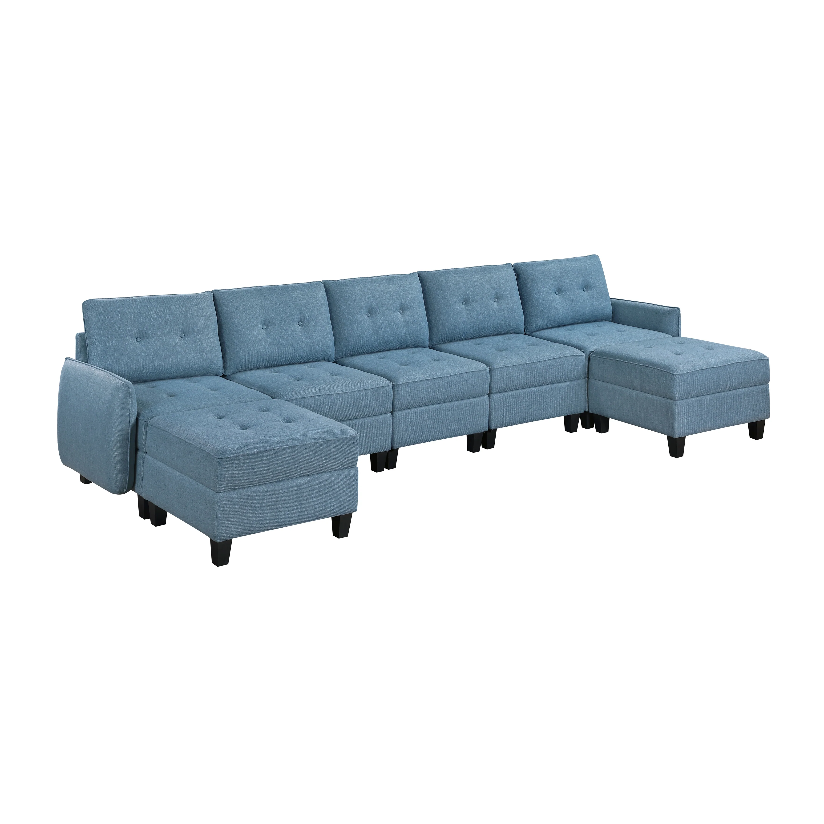 Garren 7-piece Sectional With Storage And Two Ottomans - Image 3