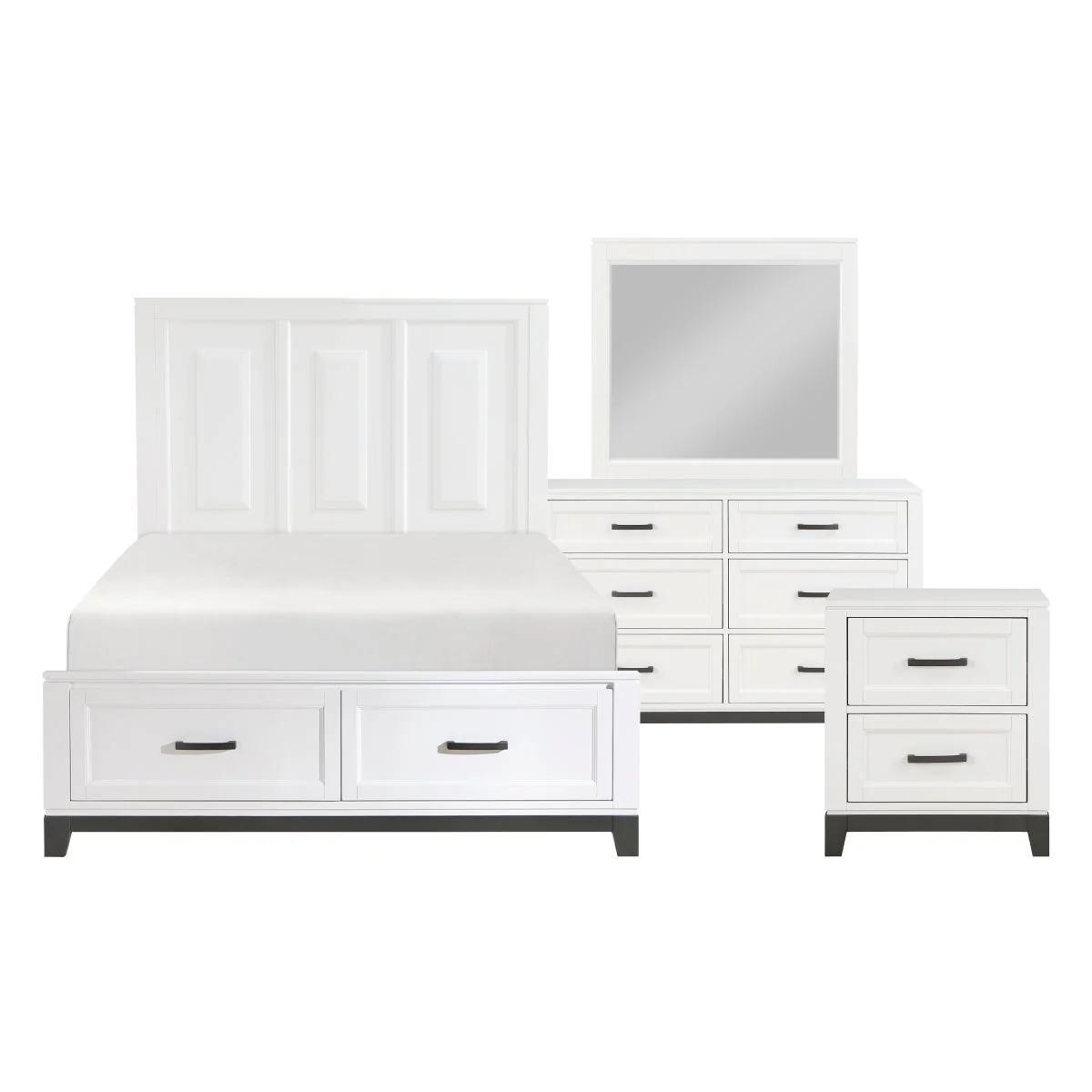 Garretson 4 & 5 Piece Bed Set White